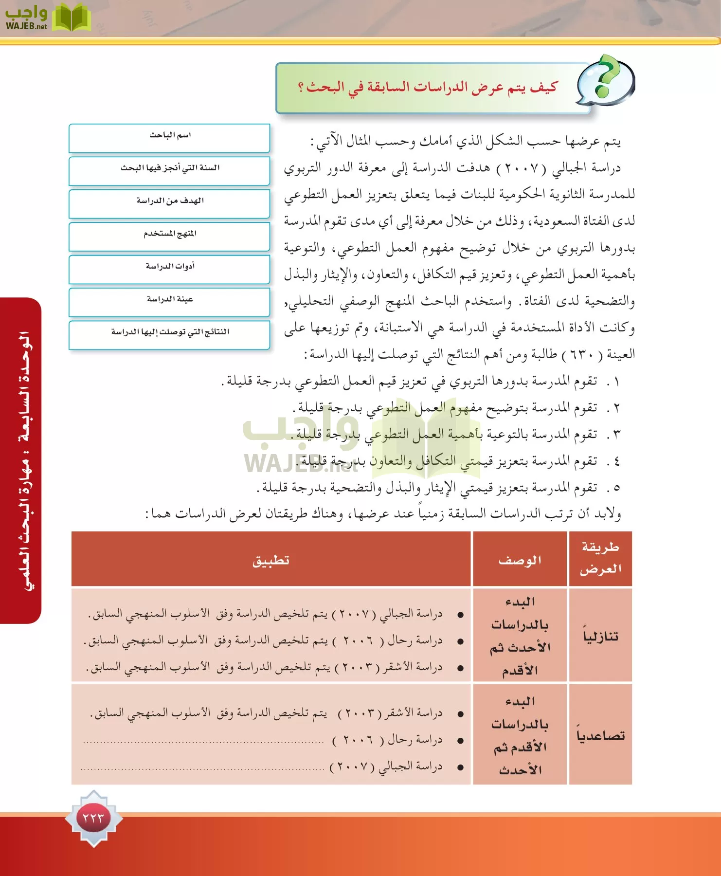 مهارات البحث مصادر التعلم مقررات page-223