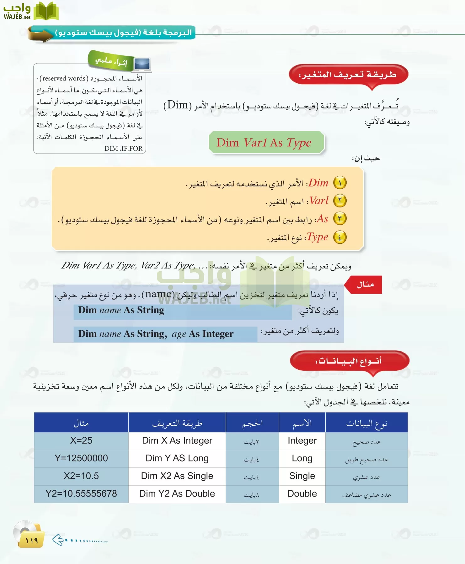 الحاسب وتقنية المعلومات 1 مقررات page-119