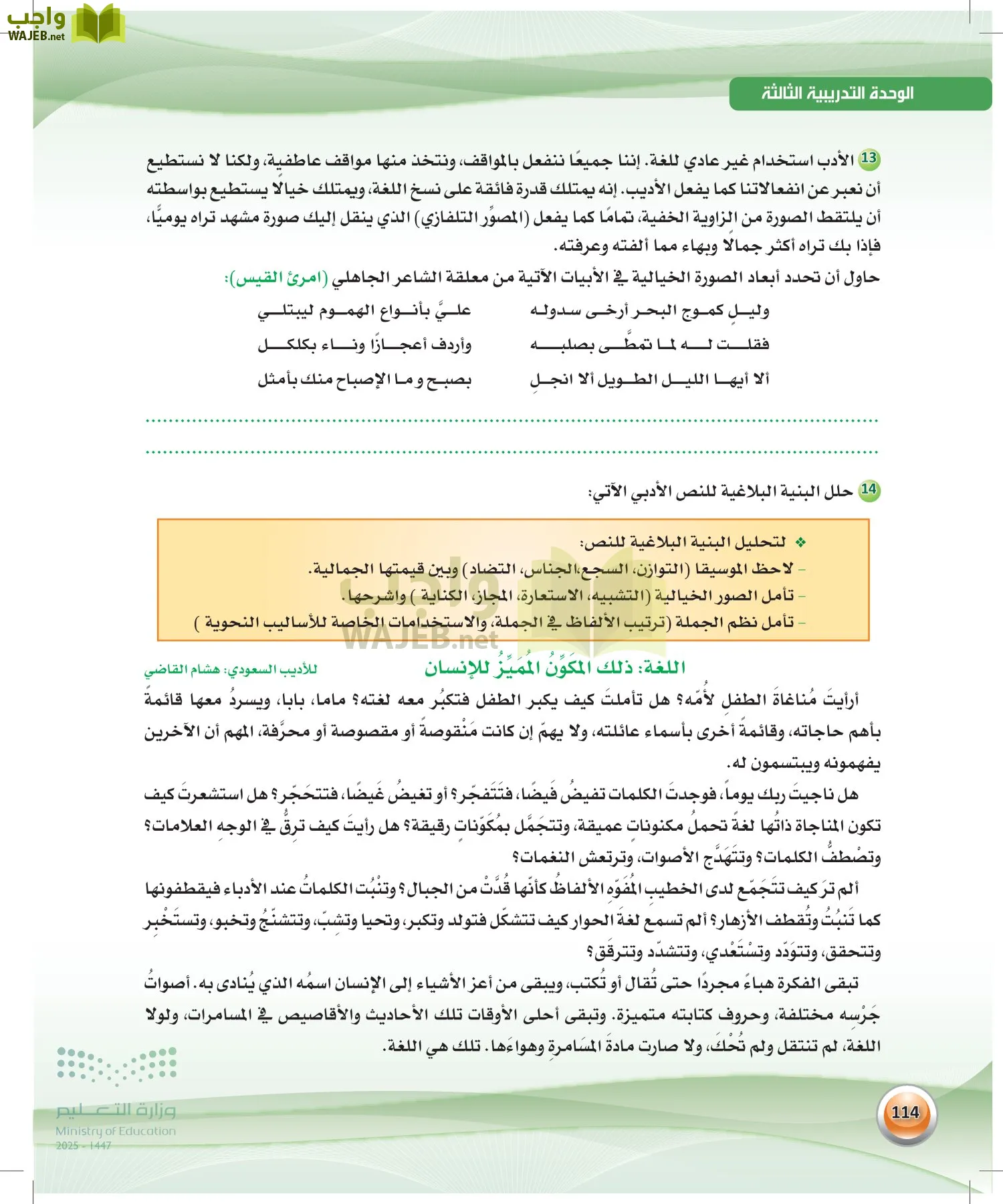 اللغة العربية 2 مقررات الكفايات اللغوية page-113