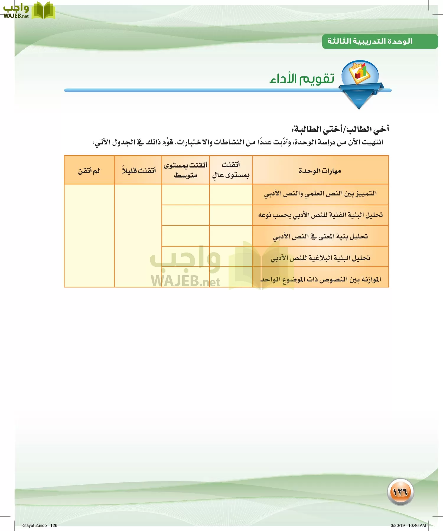 اللغة العربية 2 مقررات الكفايات اللغوية page-126