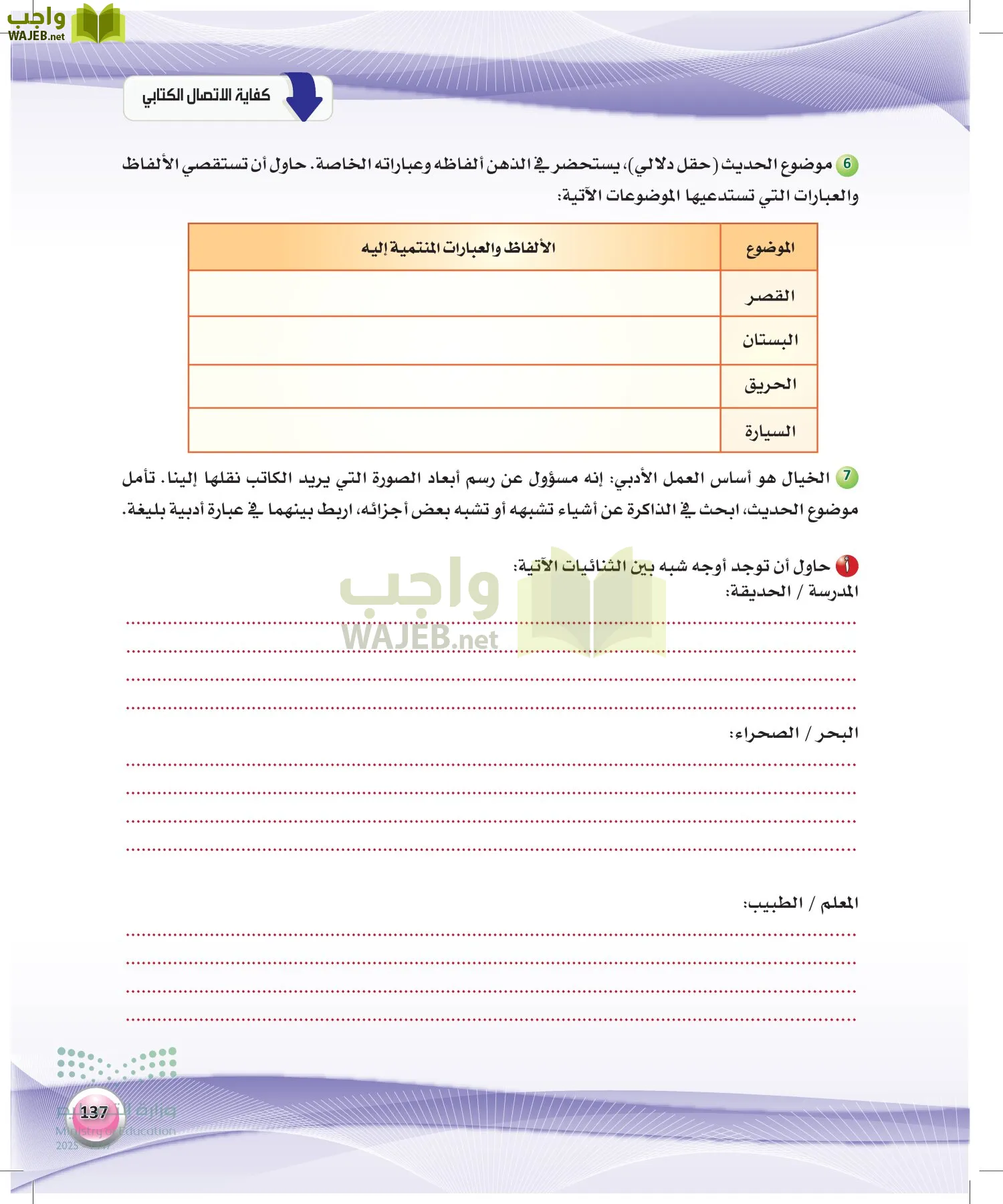 اللغة العربية 2 مقررات الكفايات اللغوية page-136