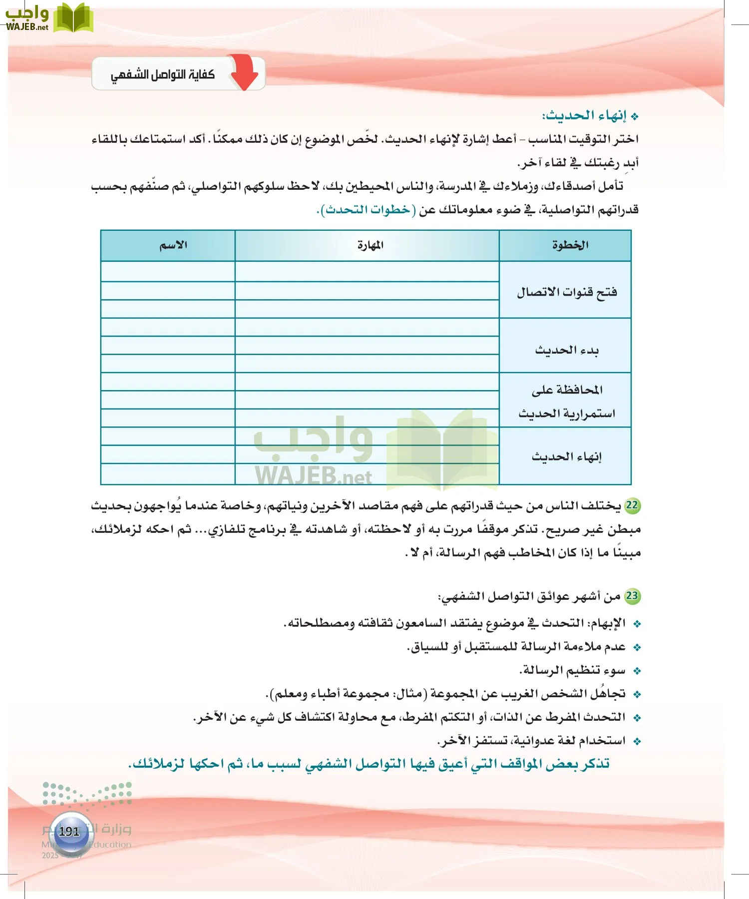 اللغة العربية 2 مقررات الكفايات اللغوية page-190