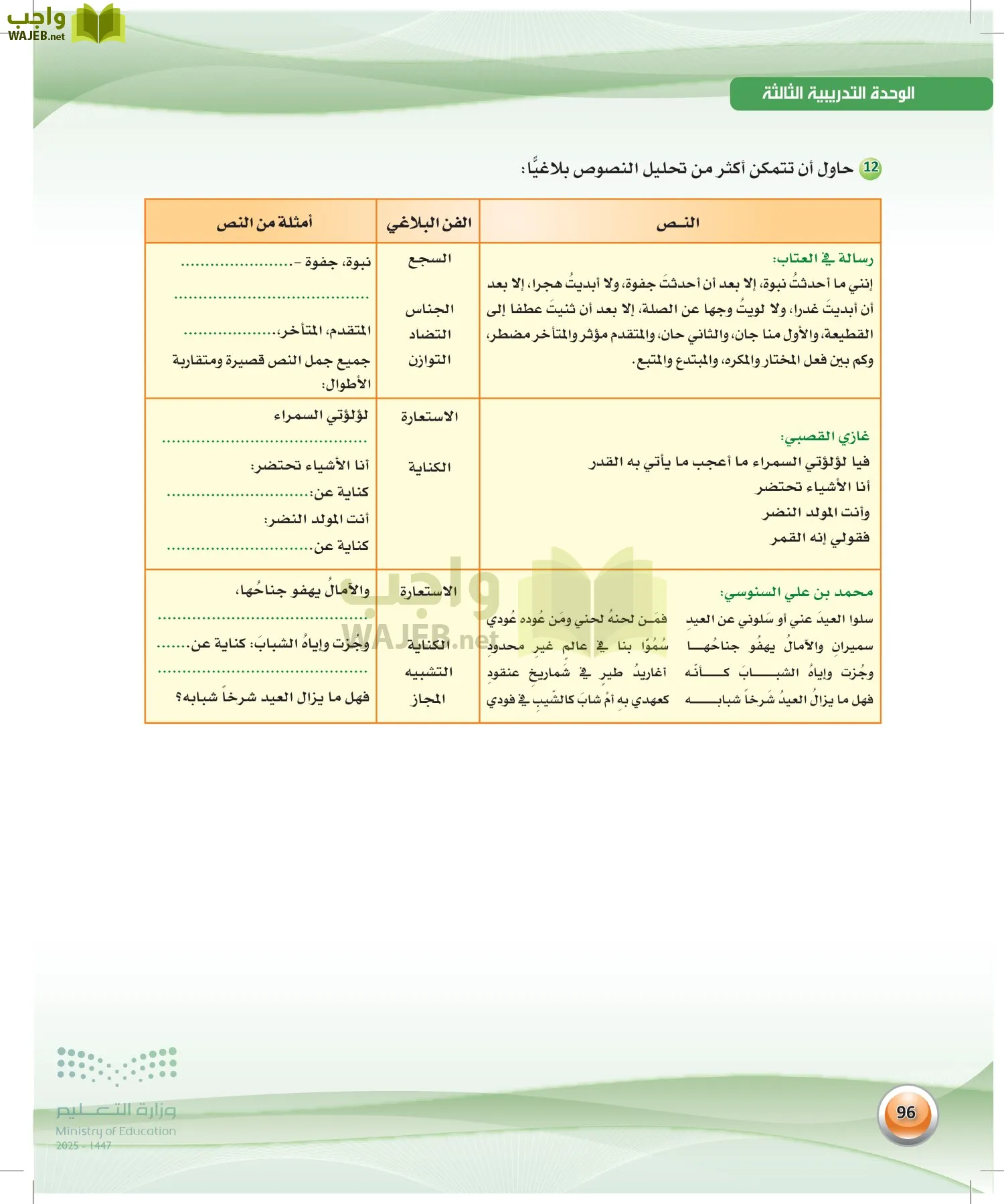 اللغة العربية 2 مقررات الكفايات اللغوية page-95