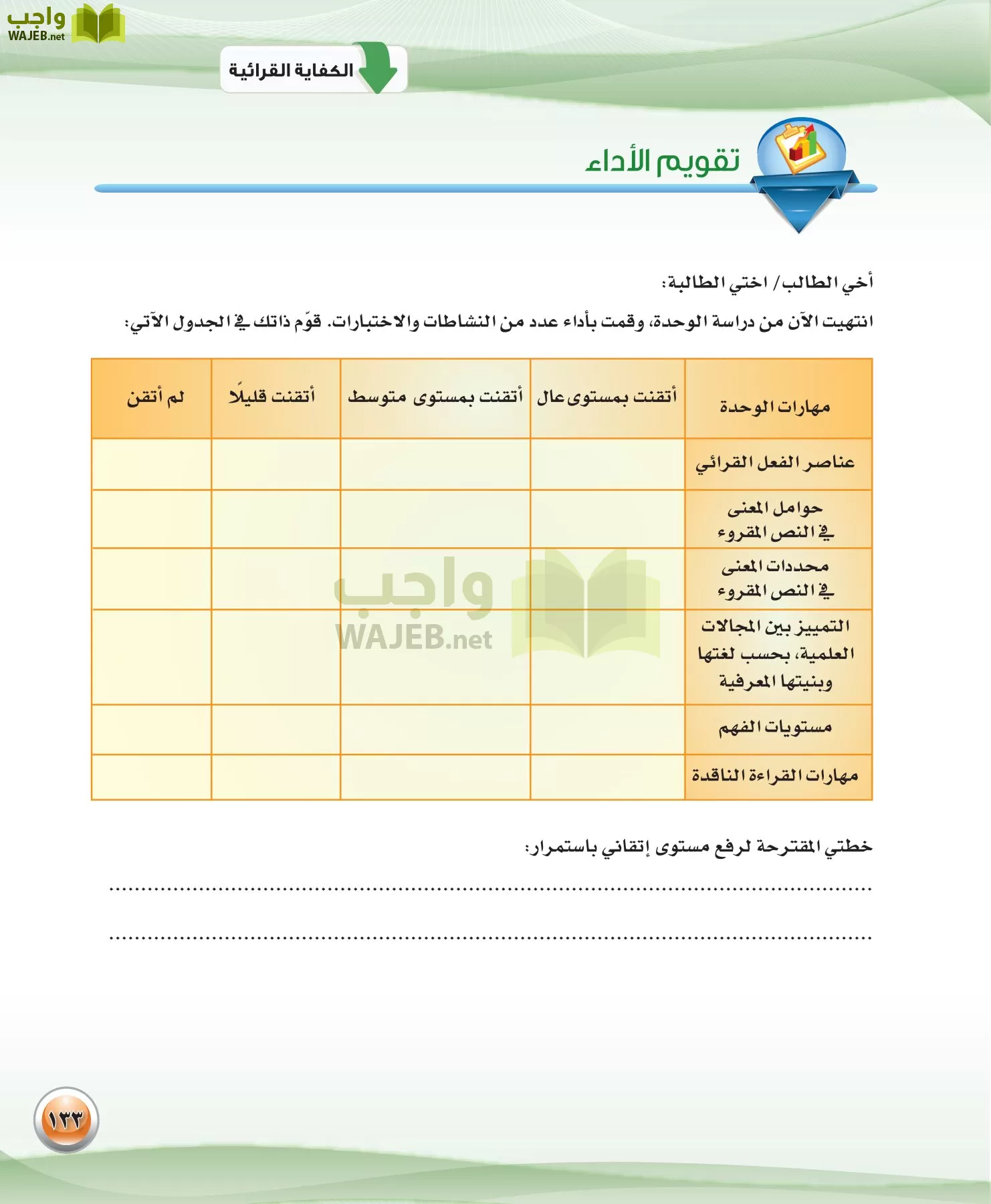 اللغة العربية 3 مقررات الكفايات اللغوية page-133