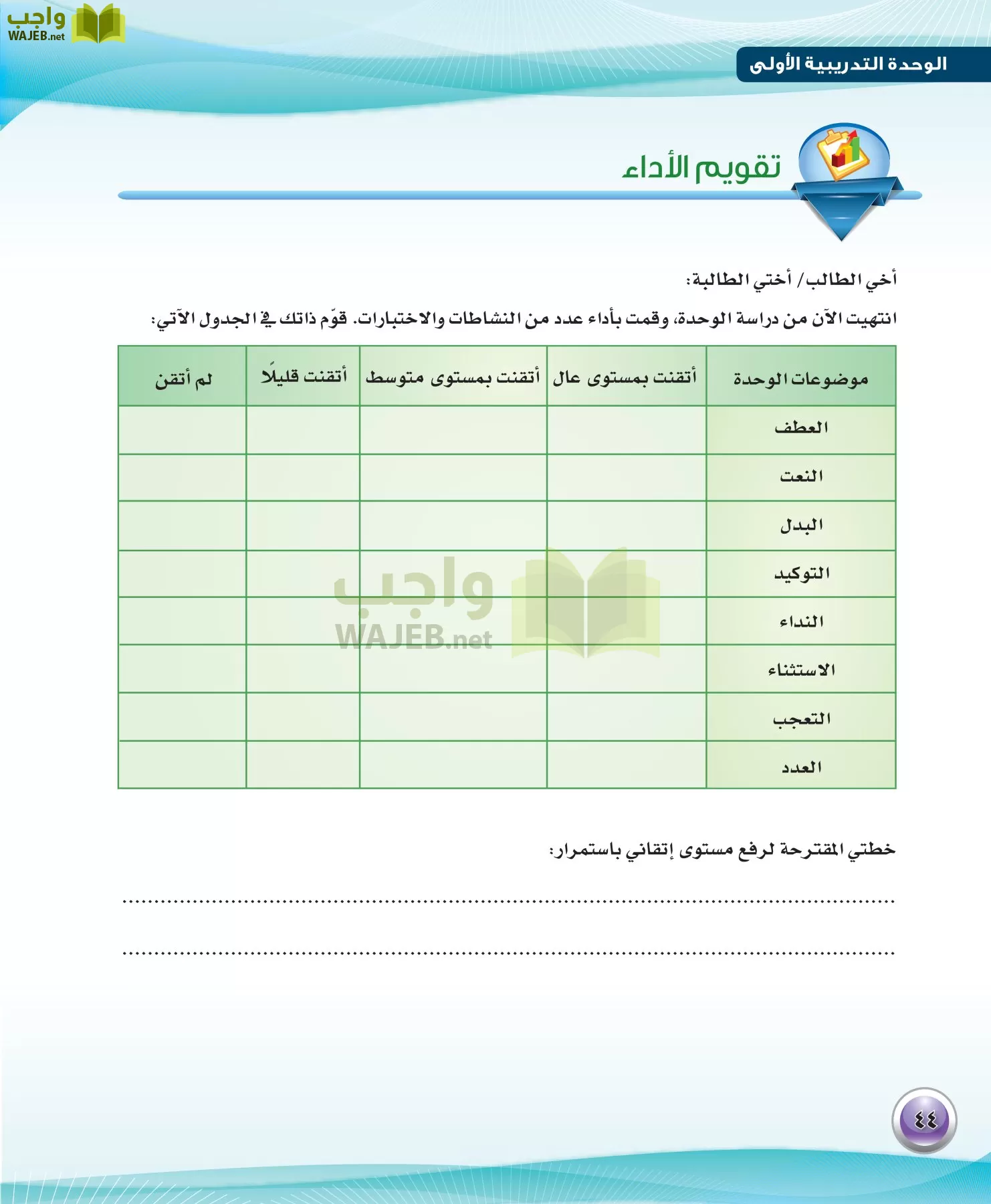 اللغة العربية 3 مقررات الكفايات اللغوية page-44