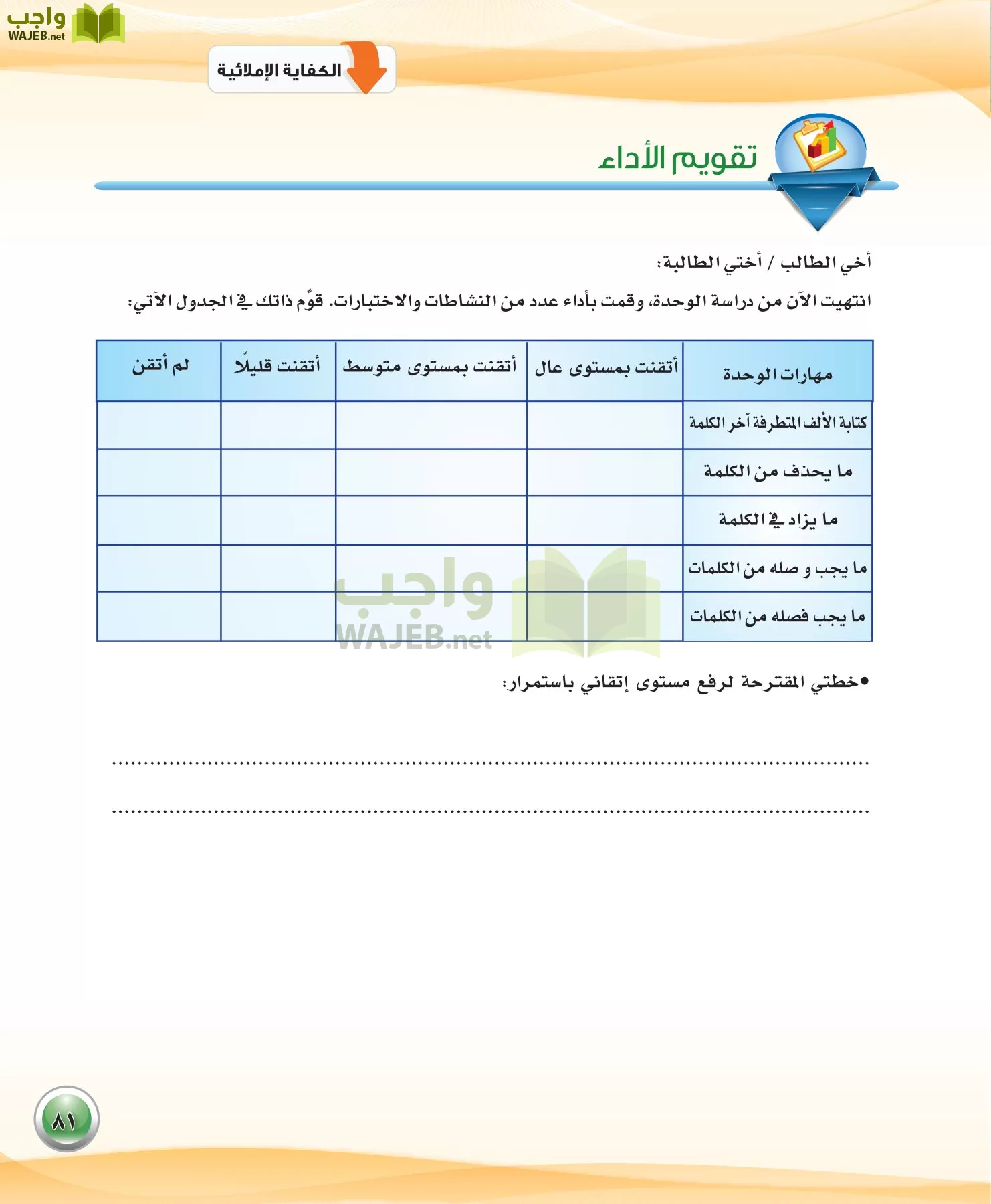 اللغة العربية 3 مقررات الكفايات اللغوية page-81