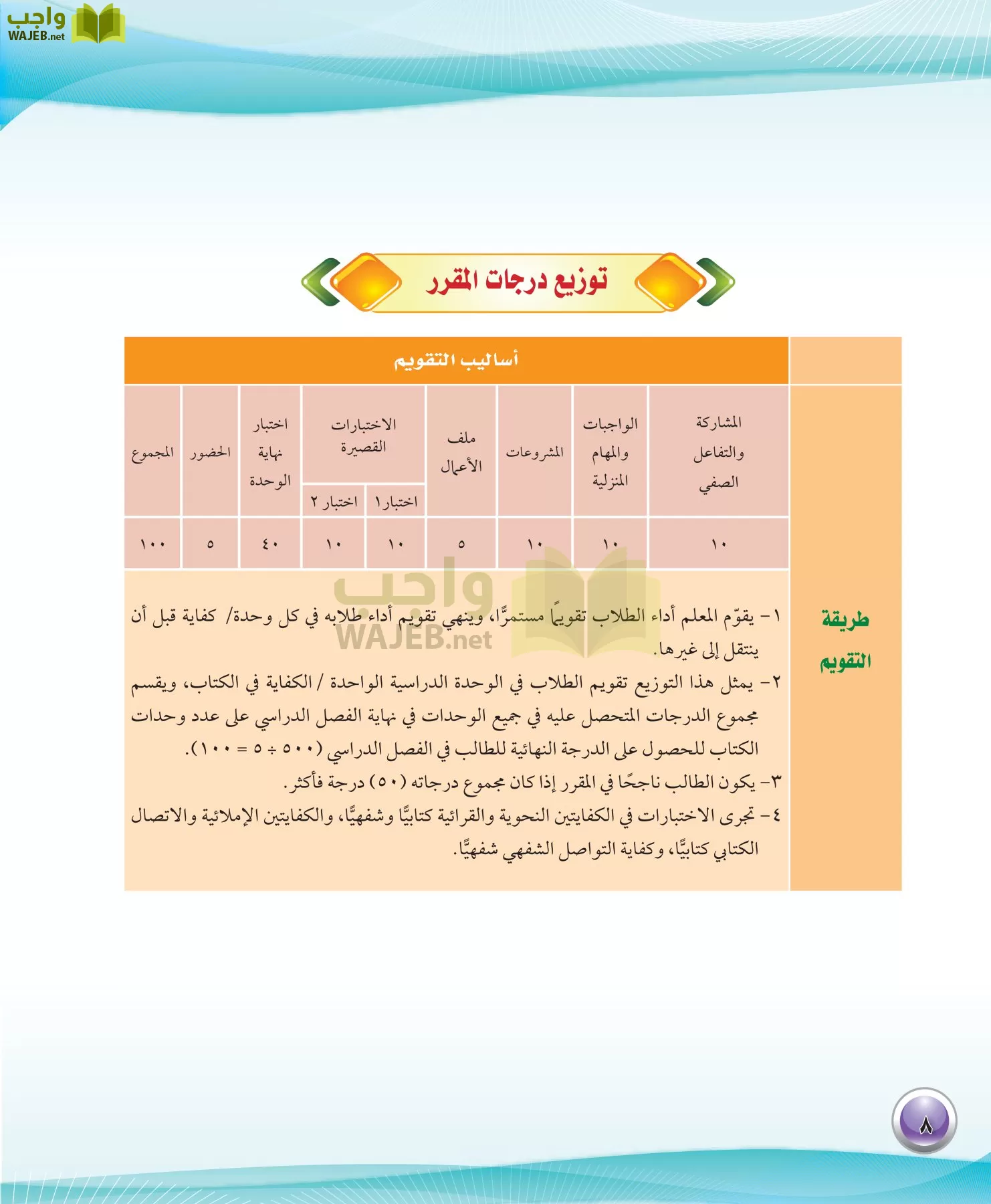 اللغة العربية 3 مقررات الكفايات اللغوية page-8