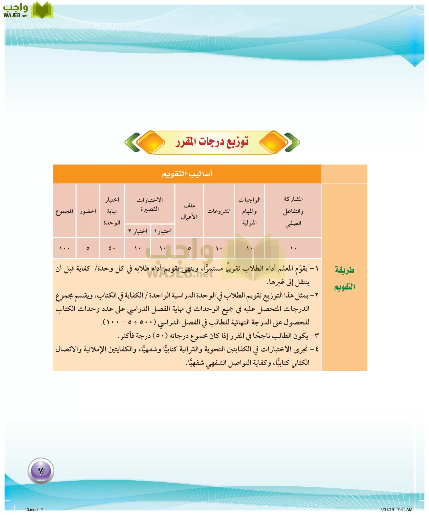 اللغة العربية 4 مقررات الكفايات اللغوية page-7