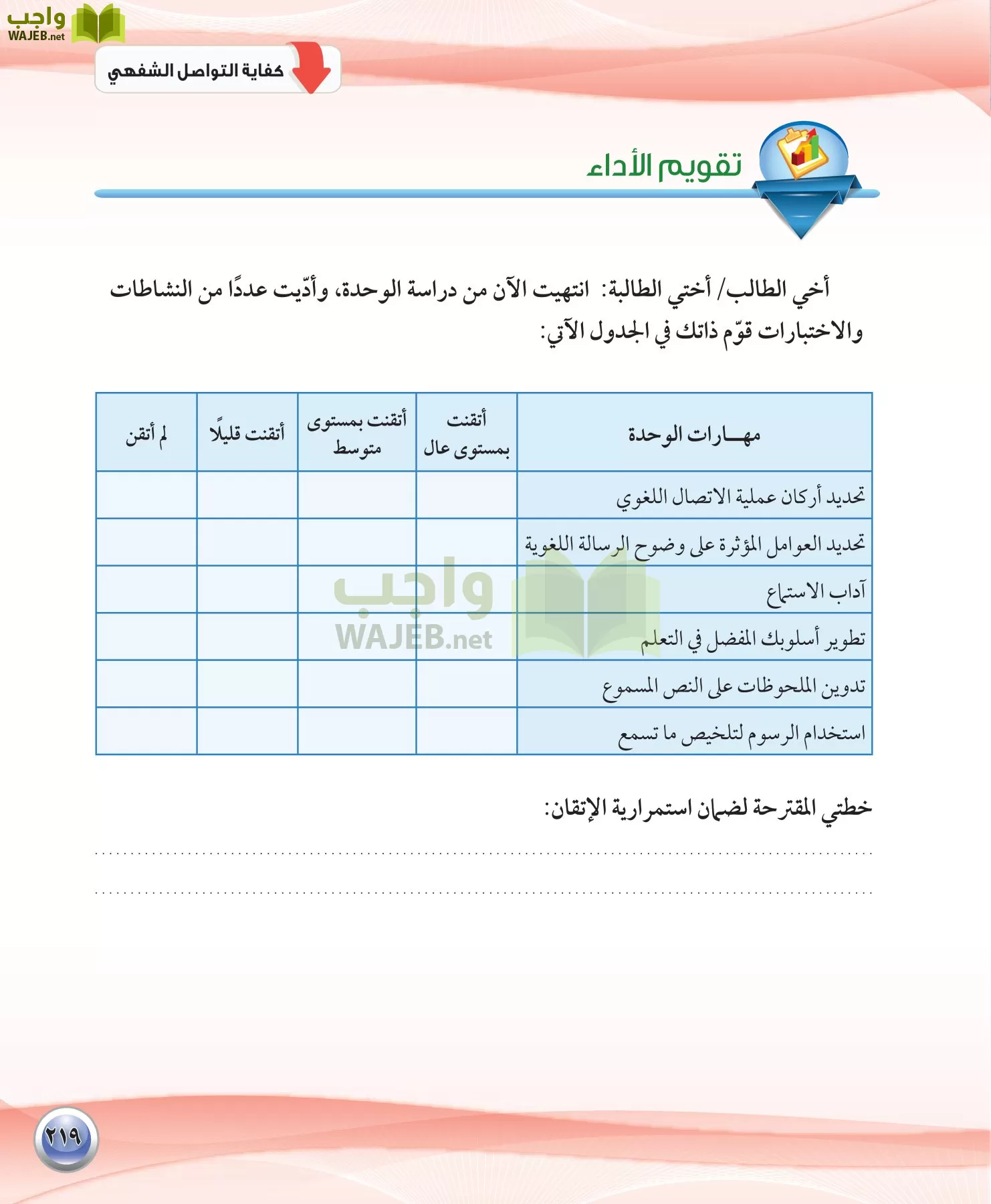 اللغة العربية 1 مقررات الكفايات اللغوية page-219