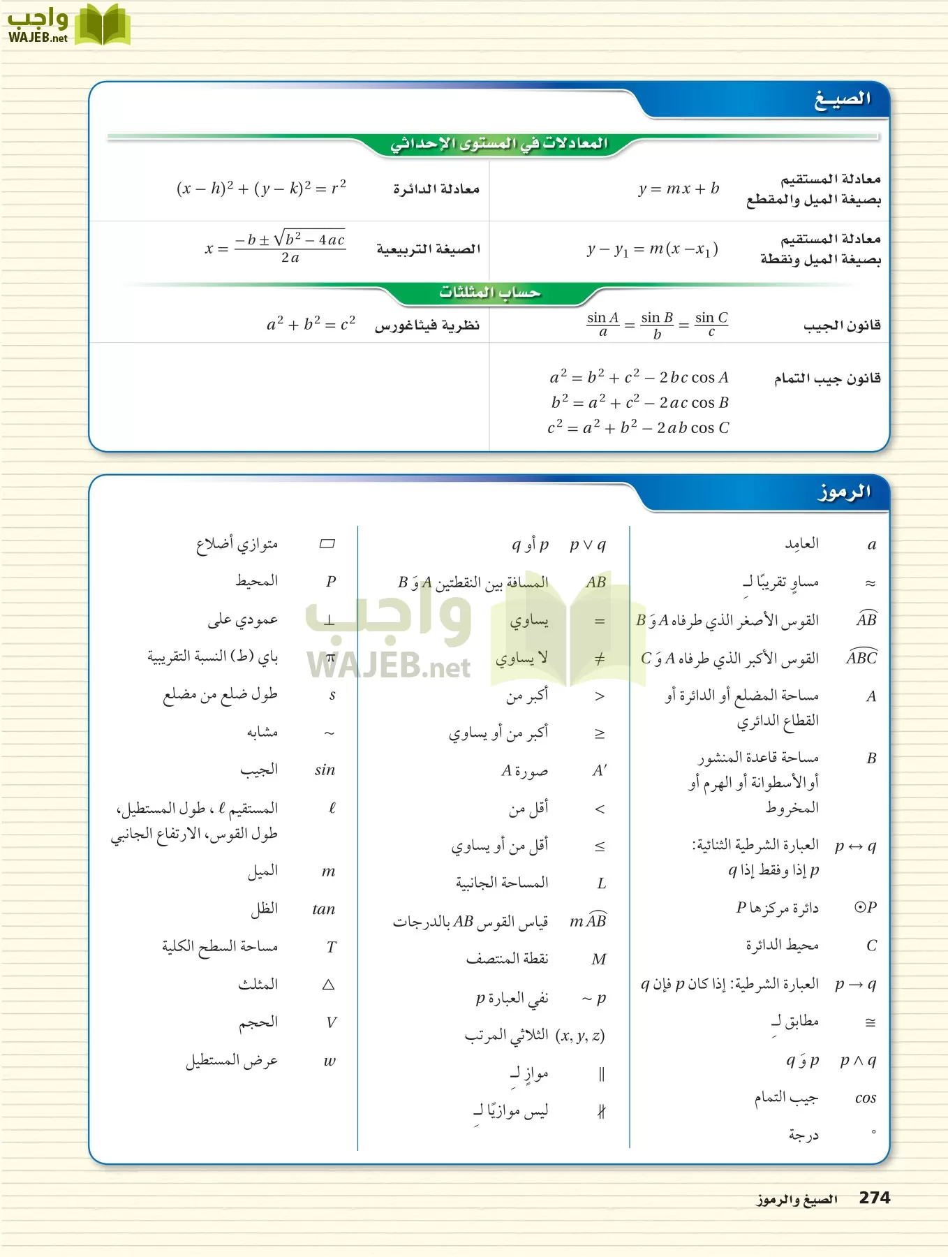 رياضيات 1 مقررات page-273