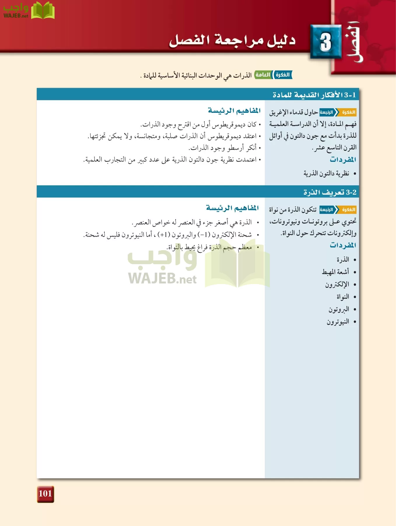كيمياء 1 مقررات صفحة 103 واجب