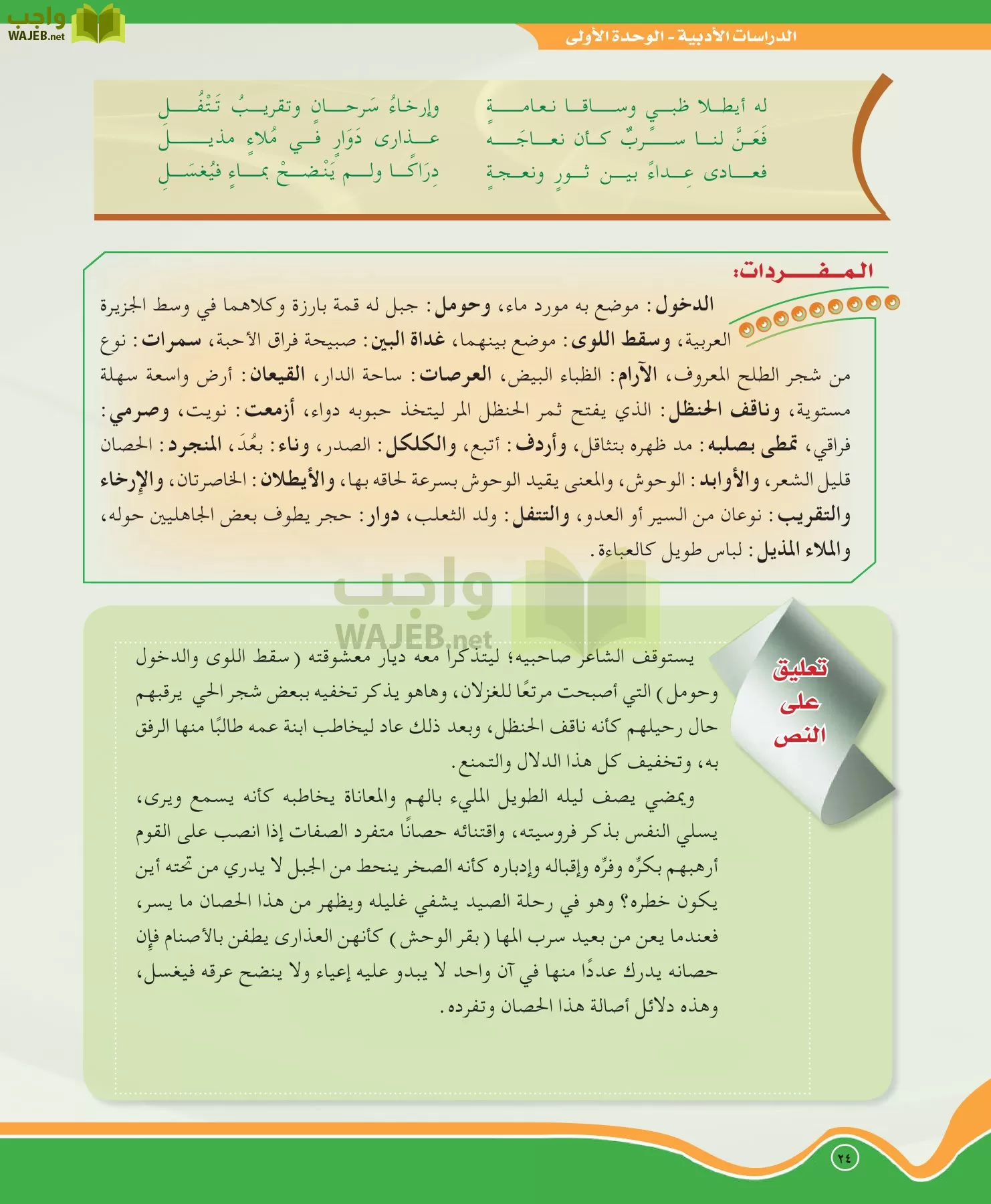 اللغة العربية 5 مقررات الدراسات الأدبية page-24
