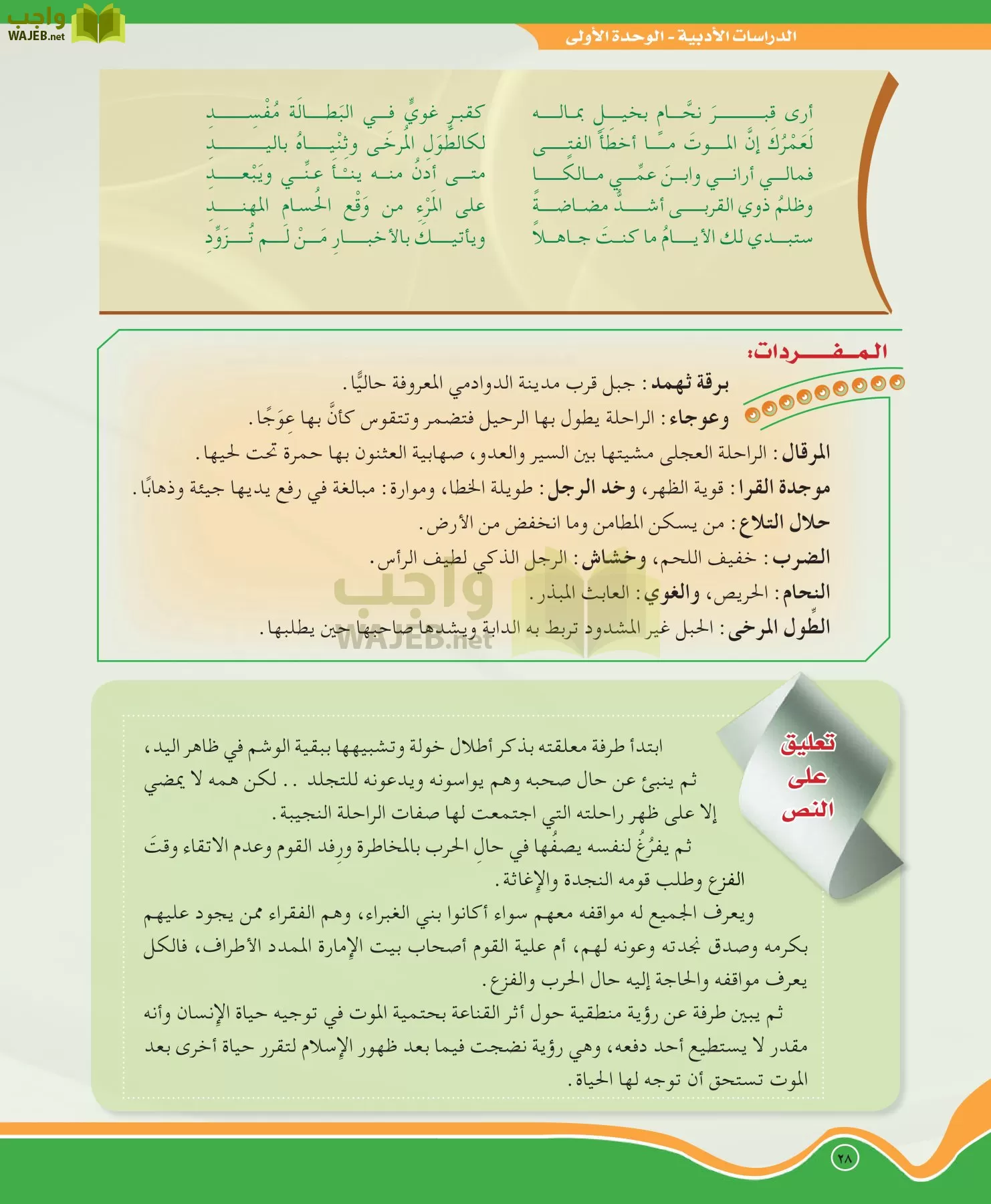 اللغة العربية 5 مقررات الدراسات الأدبية page-28