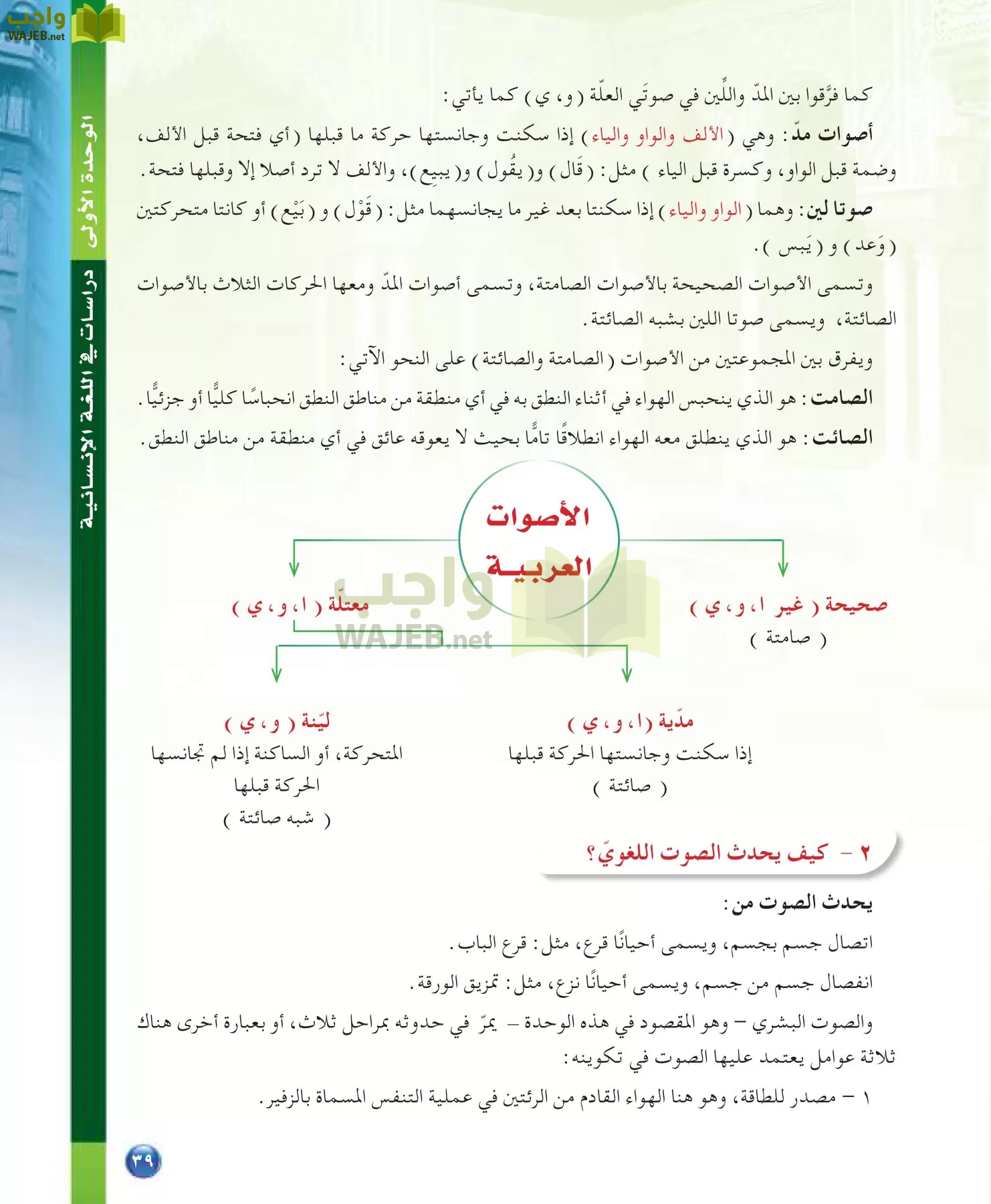 اللغة العربية 7 مقررات الدراسات اللغوية page-39