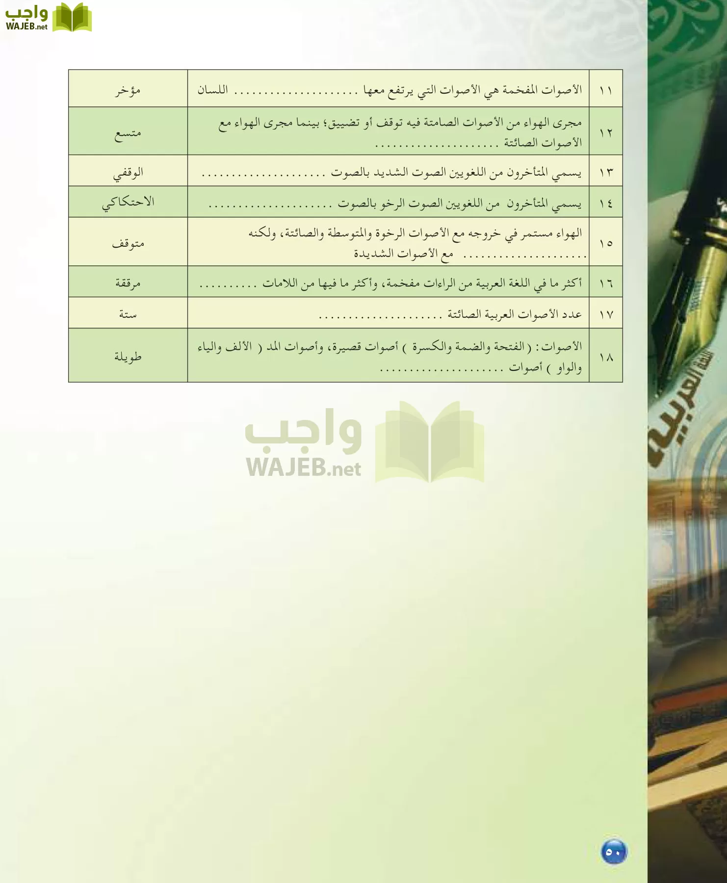 اللغة العربية 7 مقررات الدراسات اللغوية page-50