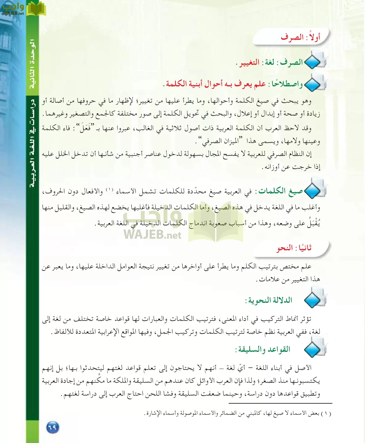 اللغة العربية 7 مقررات الدراسات اللغوية page-69
