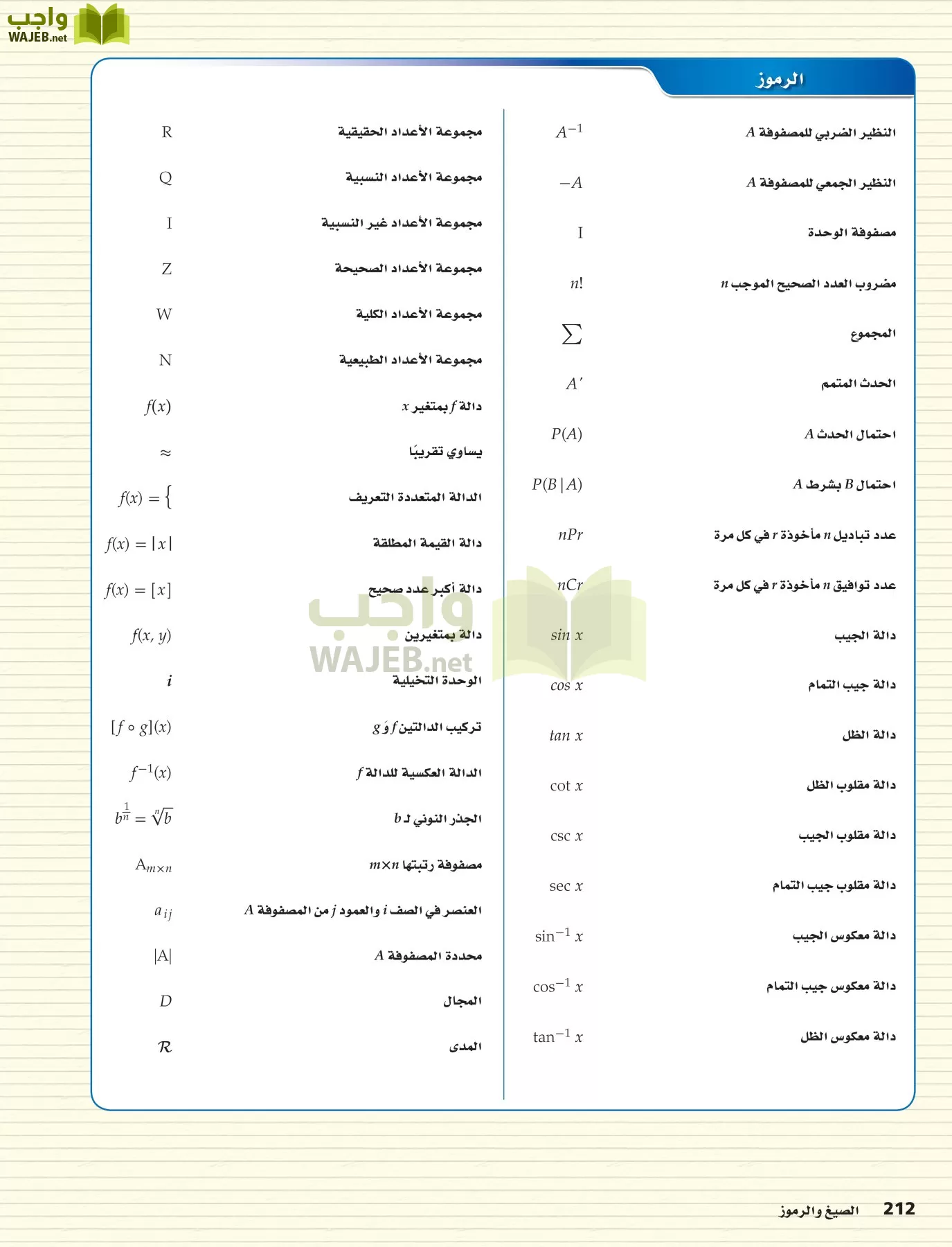 رياضيات 5 مقررات page-212