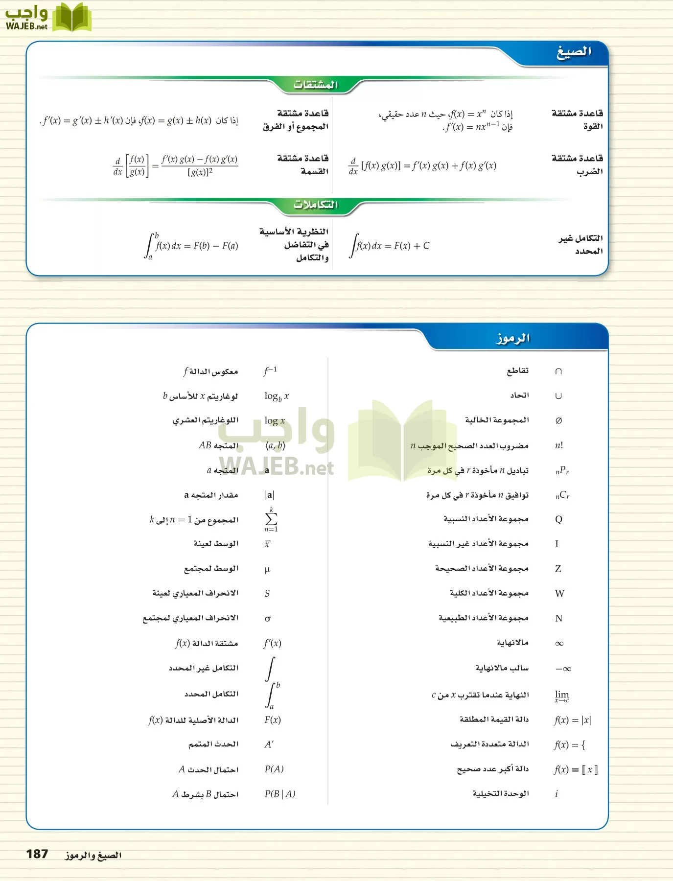 رياضيات 6 مقررات page-187