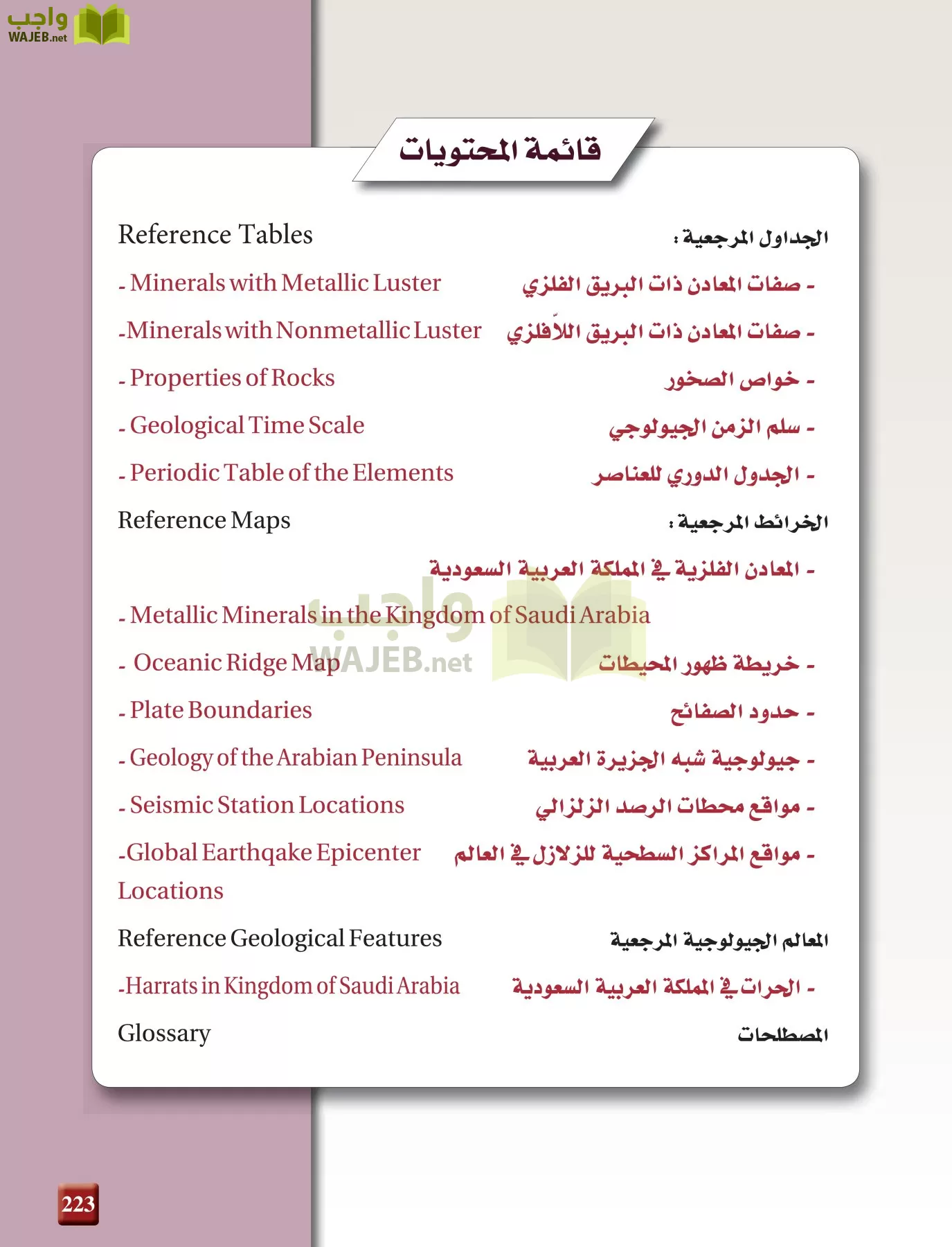 علم الأرض الجيولوجيا مقررات page-223