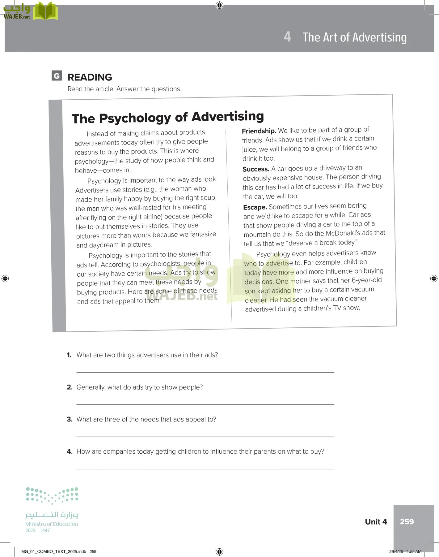 انجليزي 1 مقررات page-265