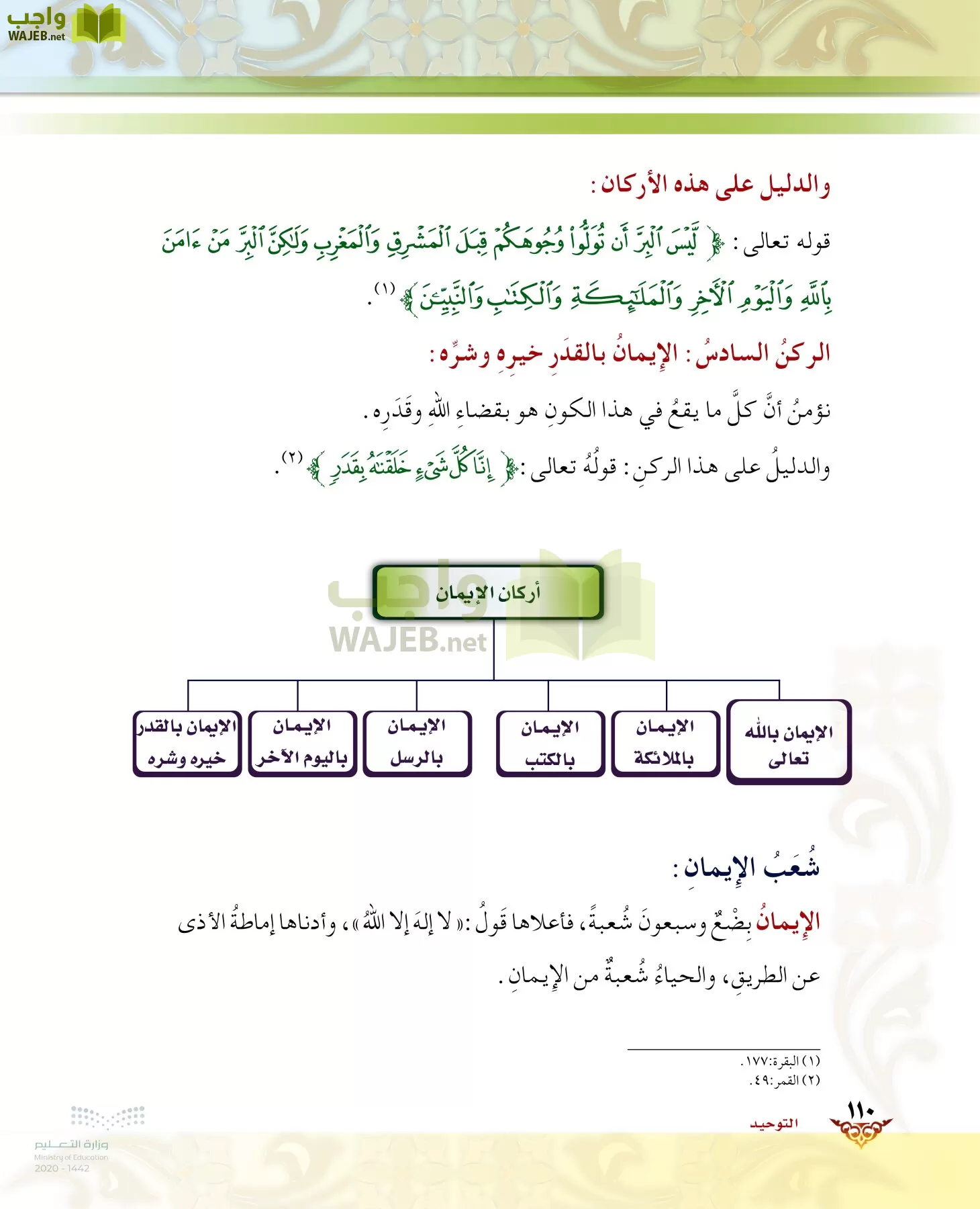 الدراسات الإسلامية (الحديث والسيرة-التوحيد-الفقه والسلوك) page-109