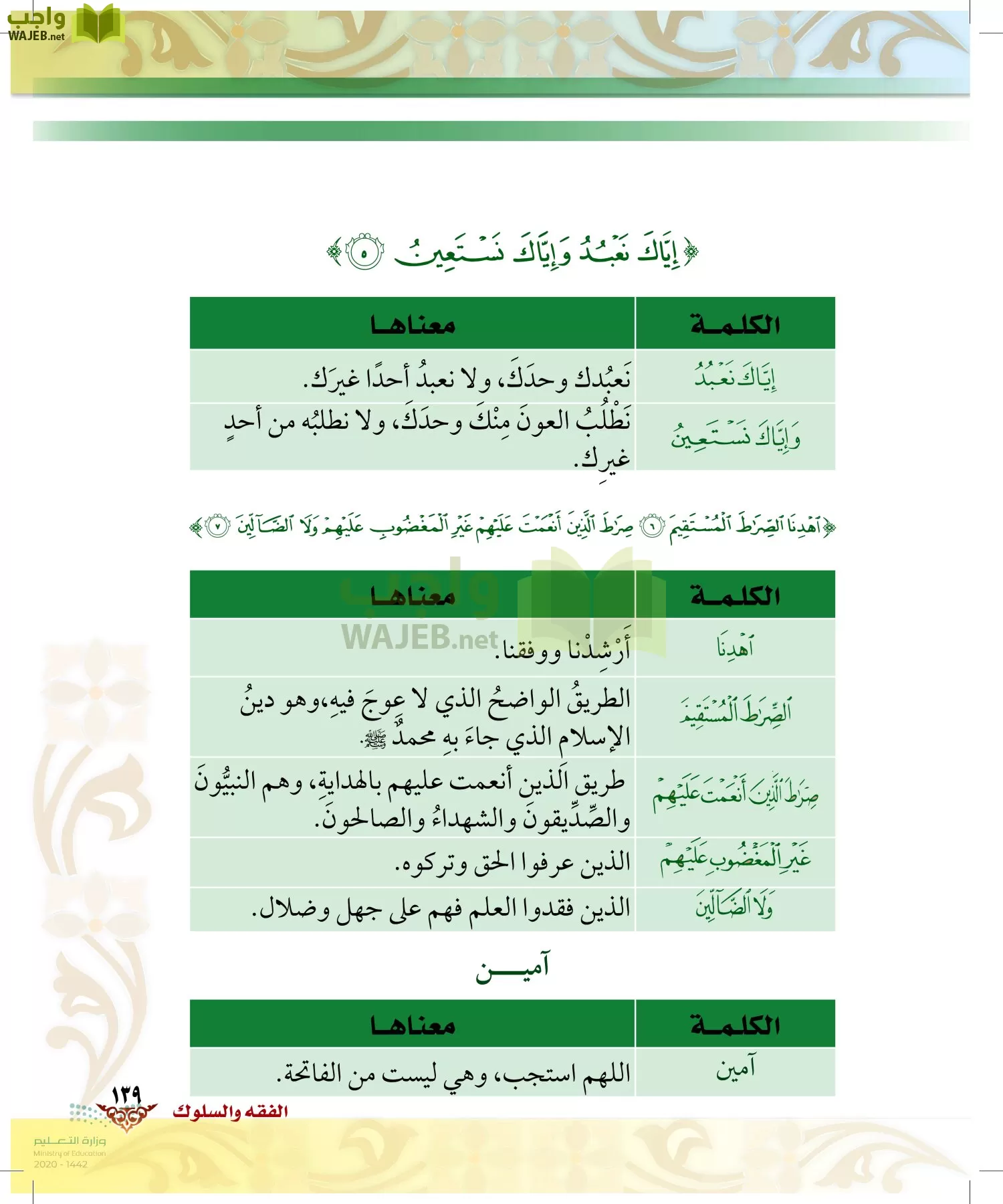 الدراسات الإسلامية (الحديث والسيرة-التوحيد-الفقه والسلوك) page-138