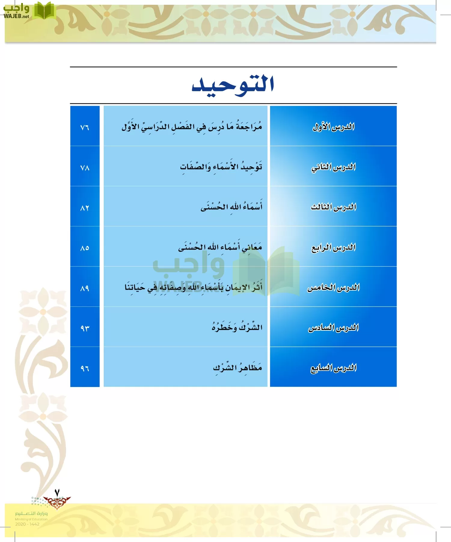 الدراسات الإسلامية (الحديث والسيرة-التوحيد-الفقه والسلوك) page-6