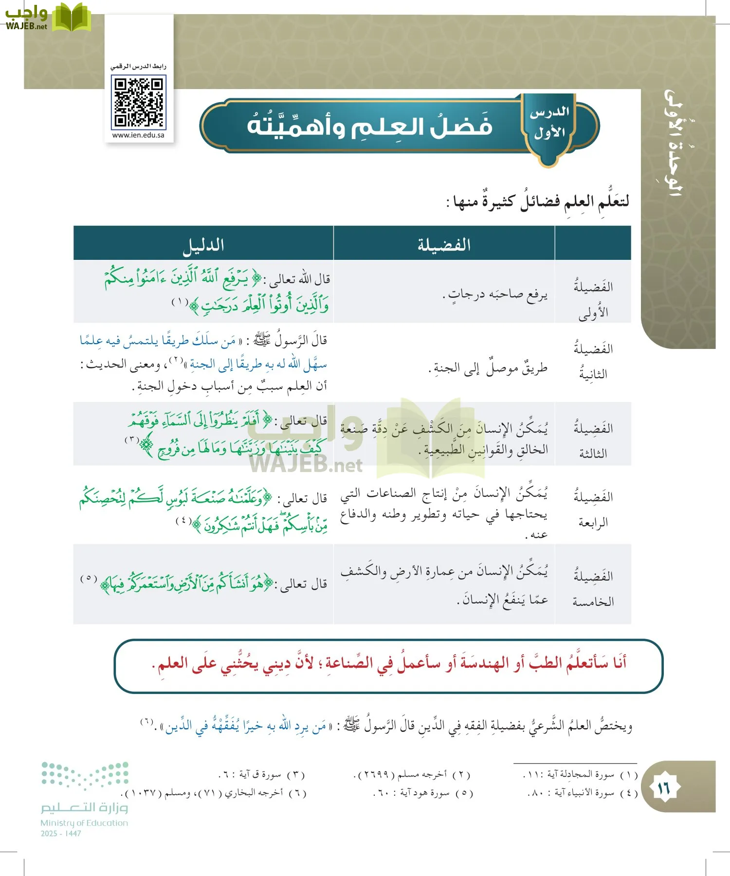 الدراسات الإسلامية (التوحيد- الحديث والسيرة - الفقه والسلوك) page-15