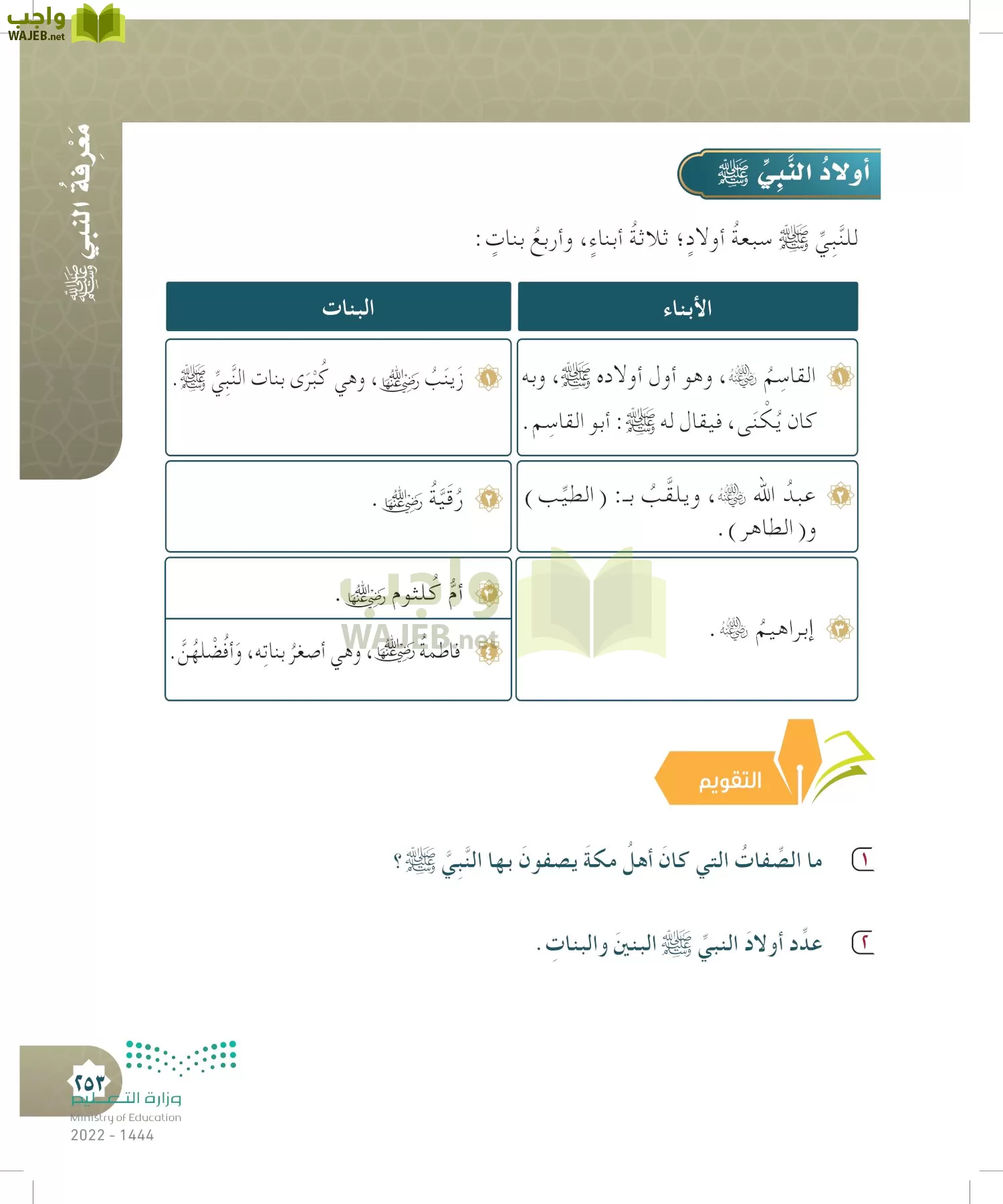 الدراسات الإسلامية (التوحيد- الحديث والسيرة - الفقه والسلوك) page-252