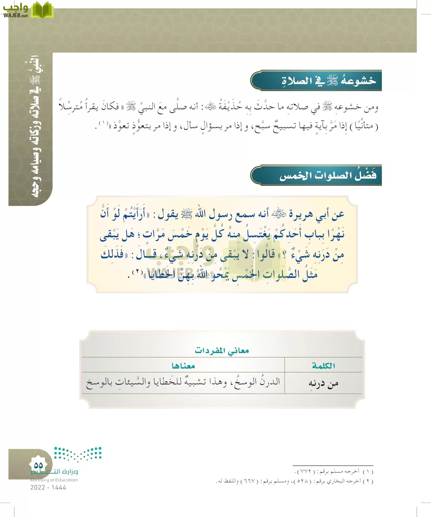 الدراسات الإسلامية (التوحيد- الحديث والسيرة - الفقه والسلوك) page-54