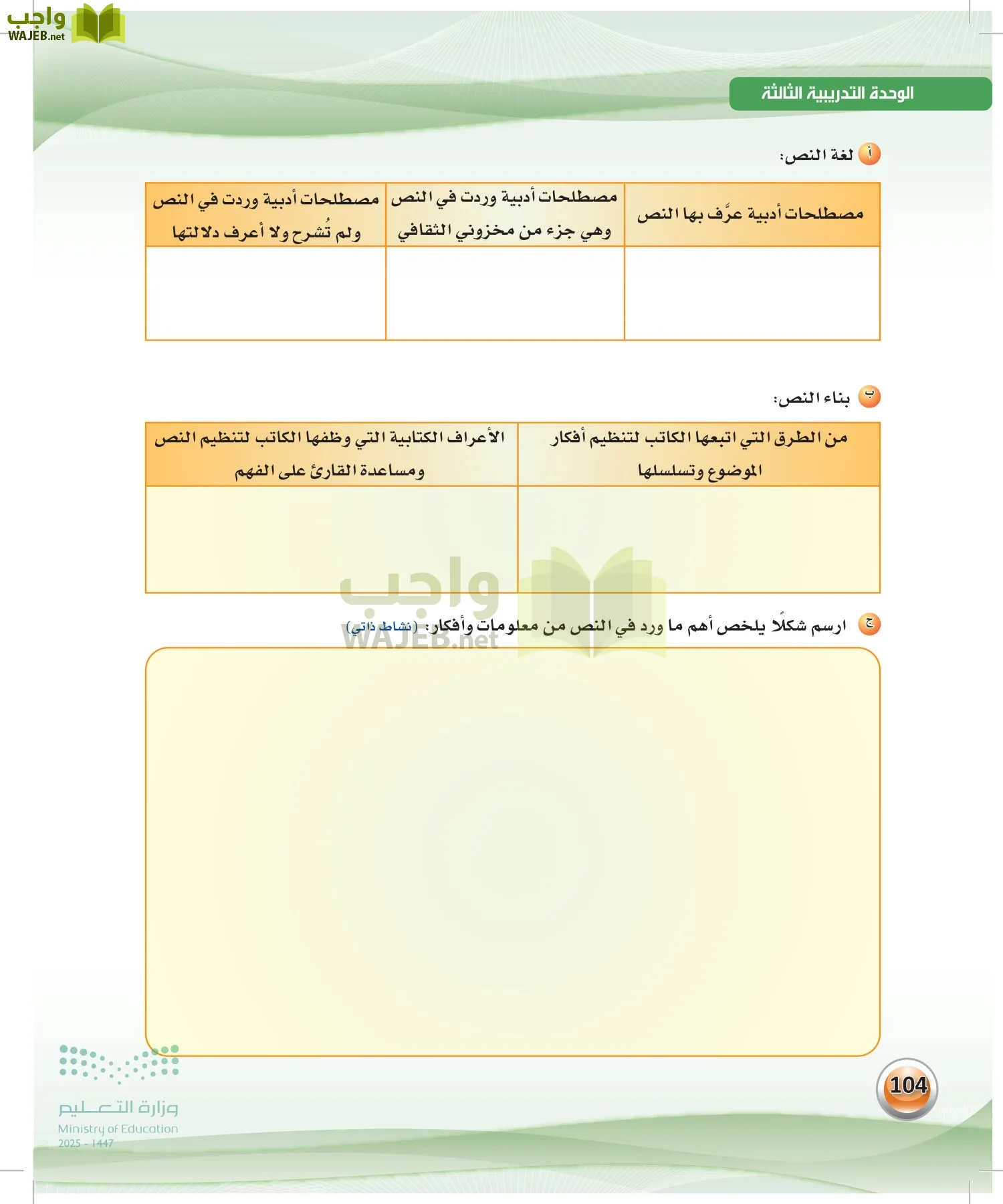 اللغة العربية الكفايات اللغوية2-1 الفصل الأول page-103