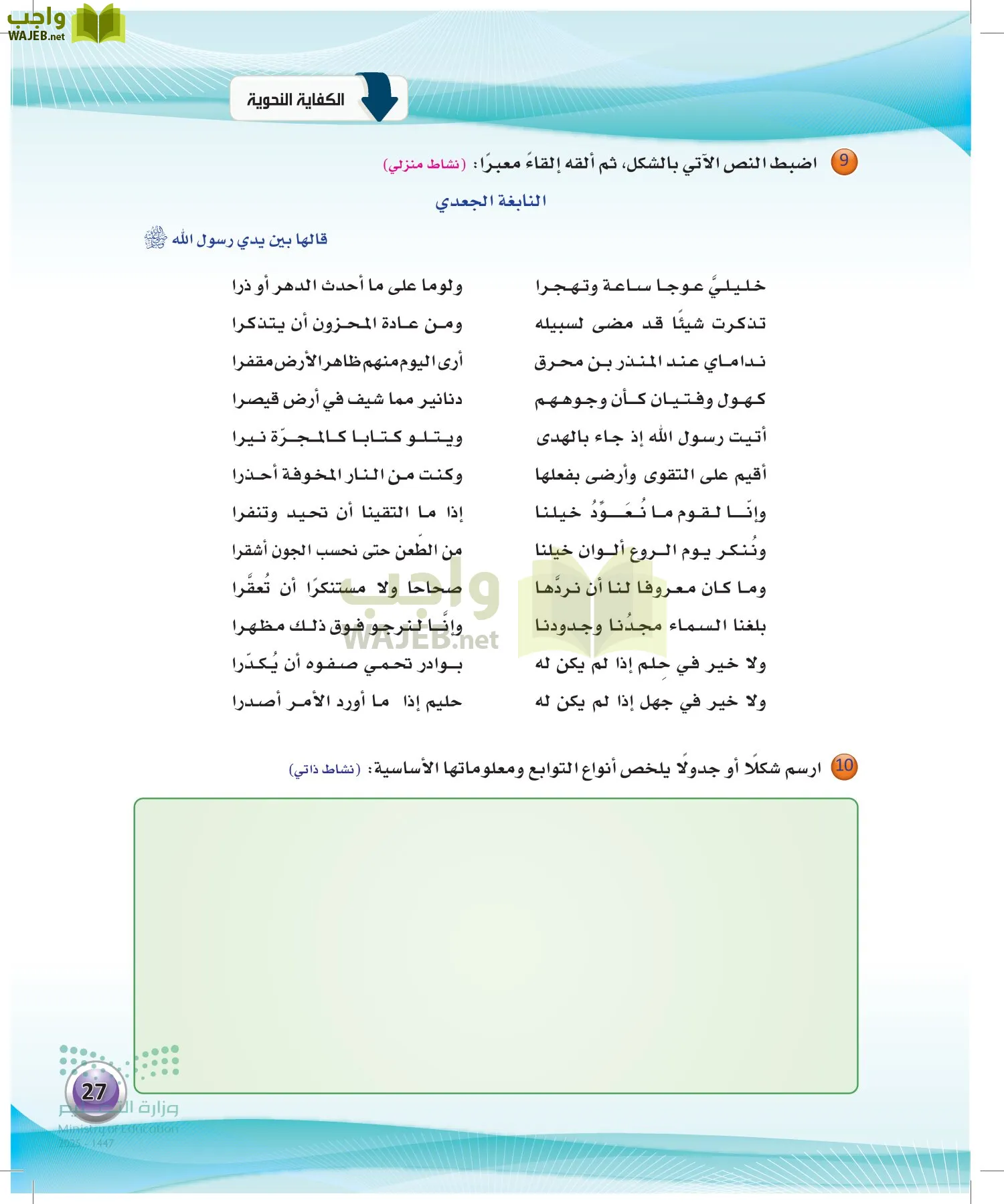 اللغة العربية الكفايات اللغوية2-1 الفصل الأول page-26