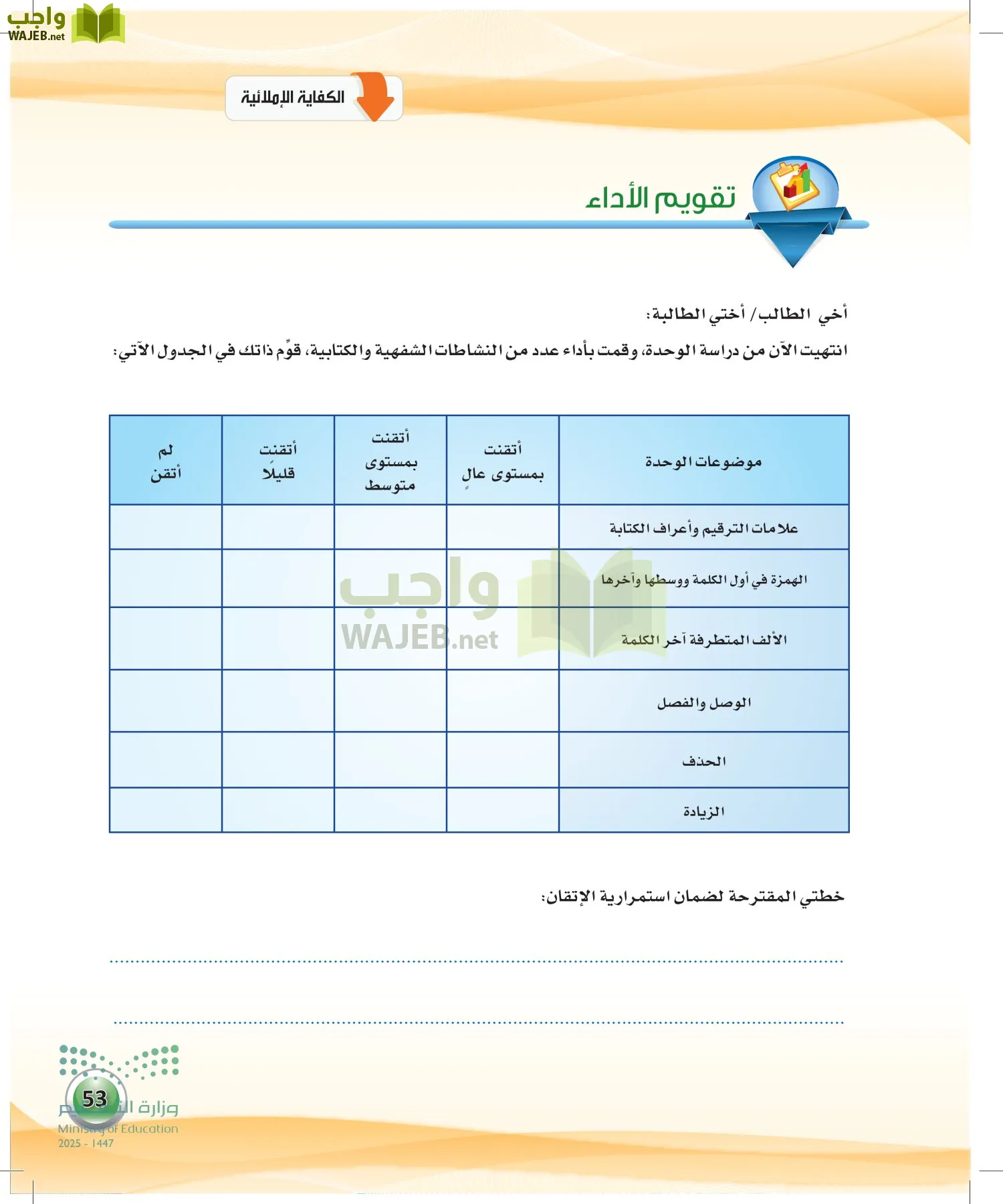 اللغة العربية الكفايات اللغوية2-2 الفصل الثاني page-52