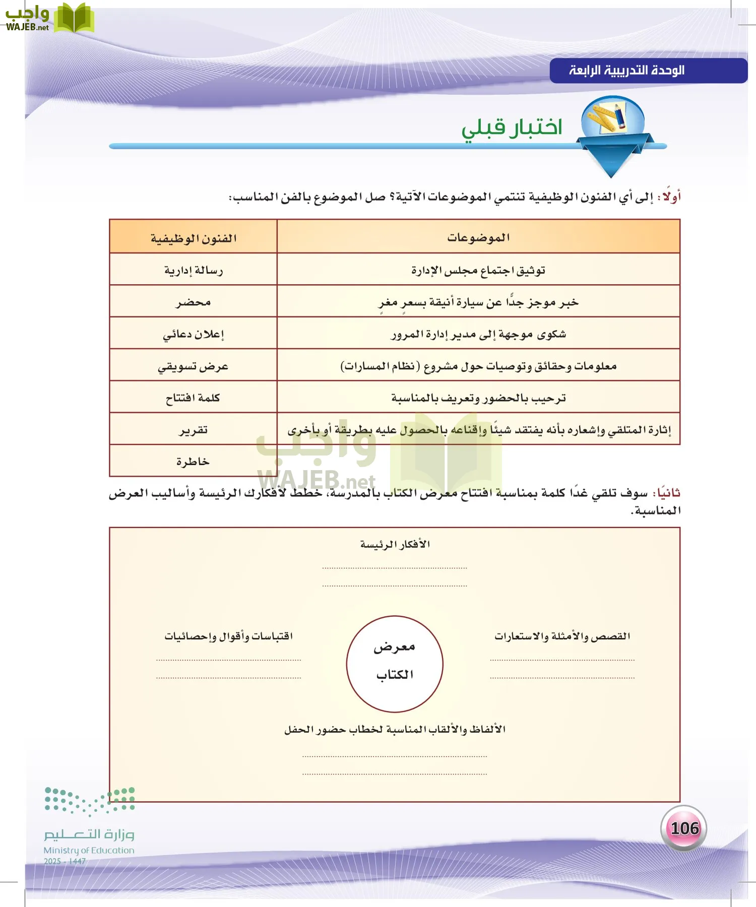 اللغة العربية الكفايات اللغوية2-2 الفصل الثاني page-105