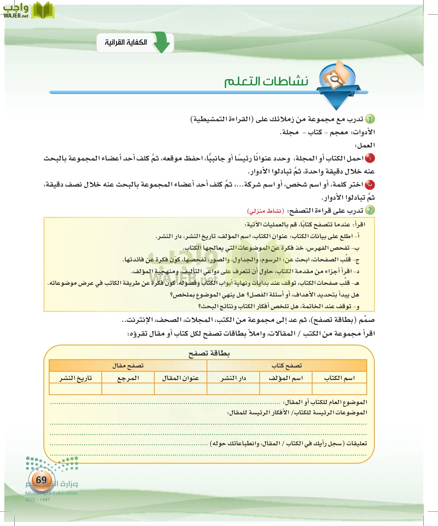 اللغة العربية الكفايات اللغوية2-2 الفصل الثاني page-68