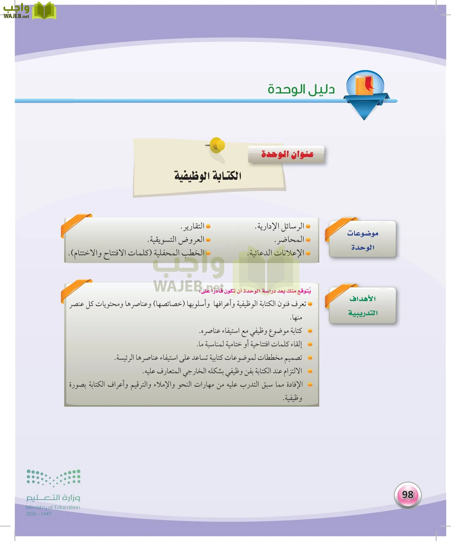 اللغة العربية الكفايات اللغوية2-2 الفصل الثاني page-97