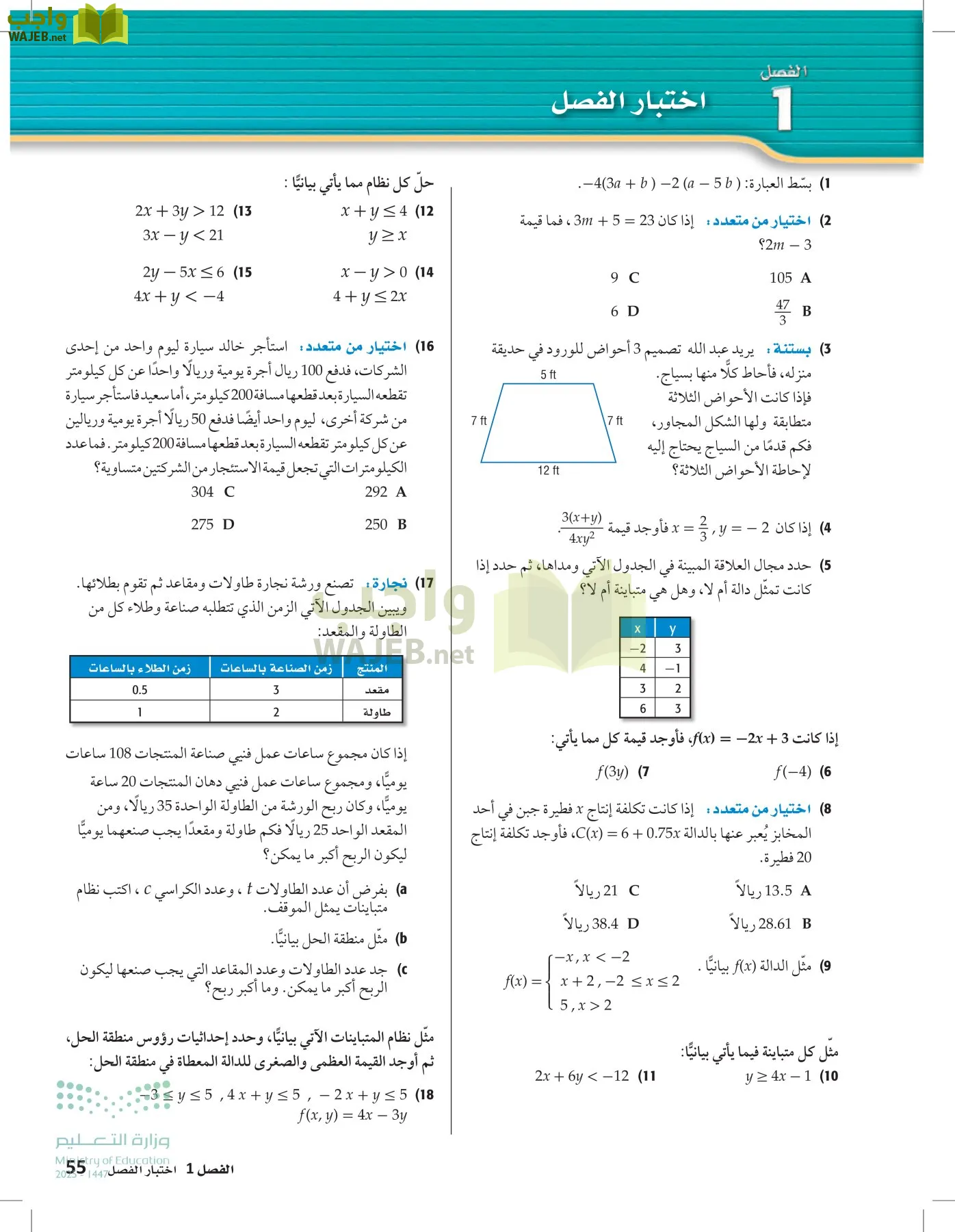 الرياضيات 1-2 الفصل الأول page-54