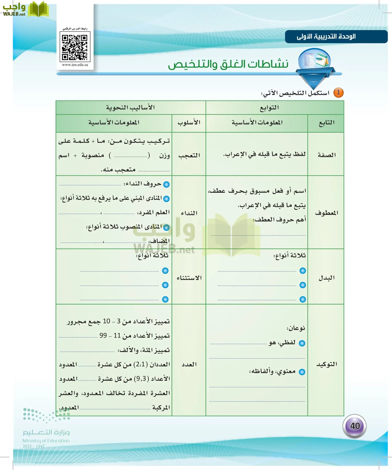اللغة العربيةالكفايات اللغوية 2- الجزء... page-39