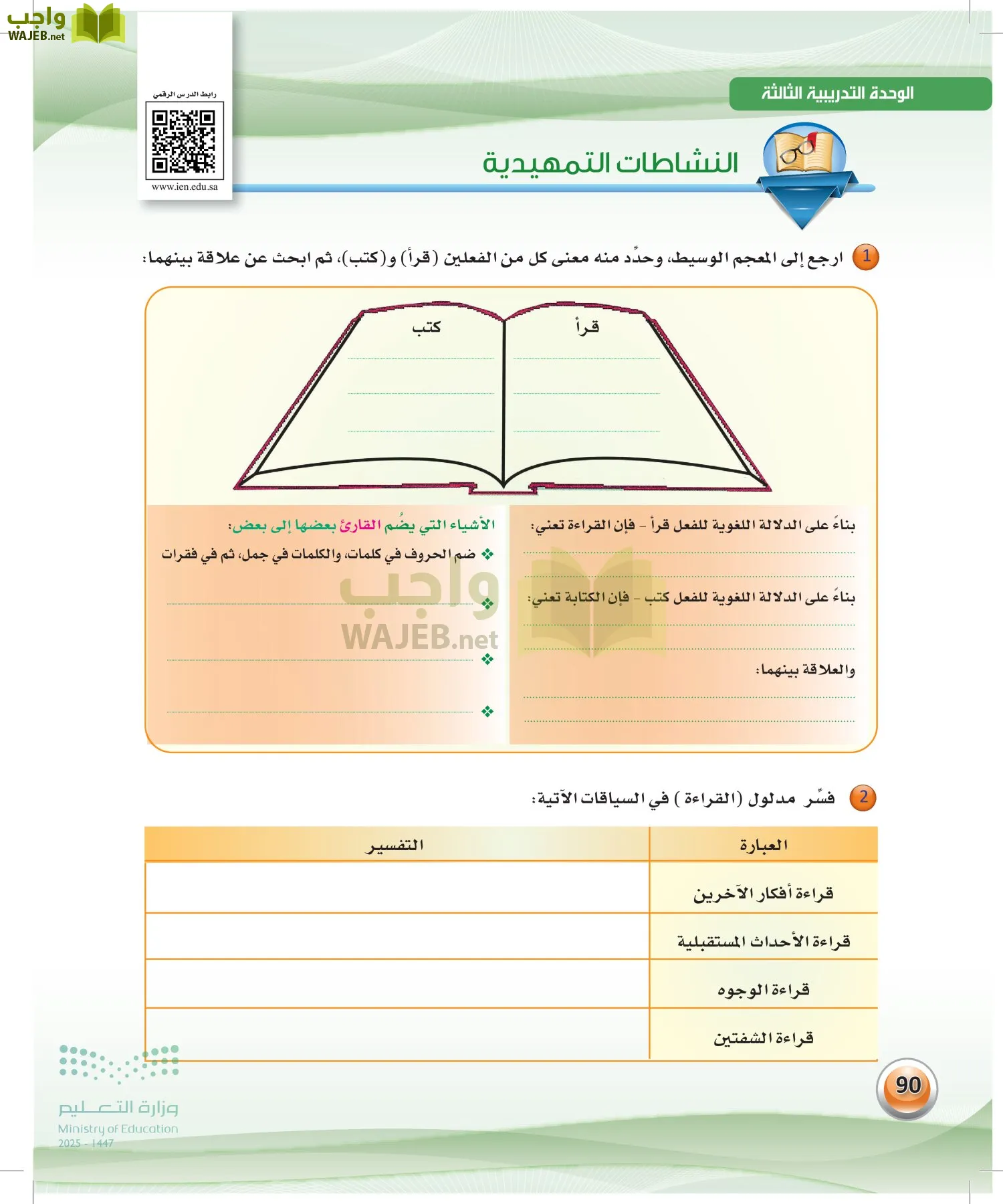 اللغة العربية الكفايات اللغوية2-1 الفصل الأول page-89
