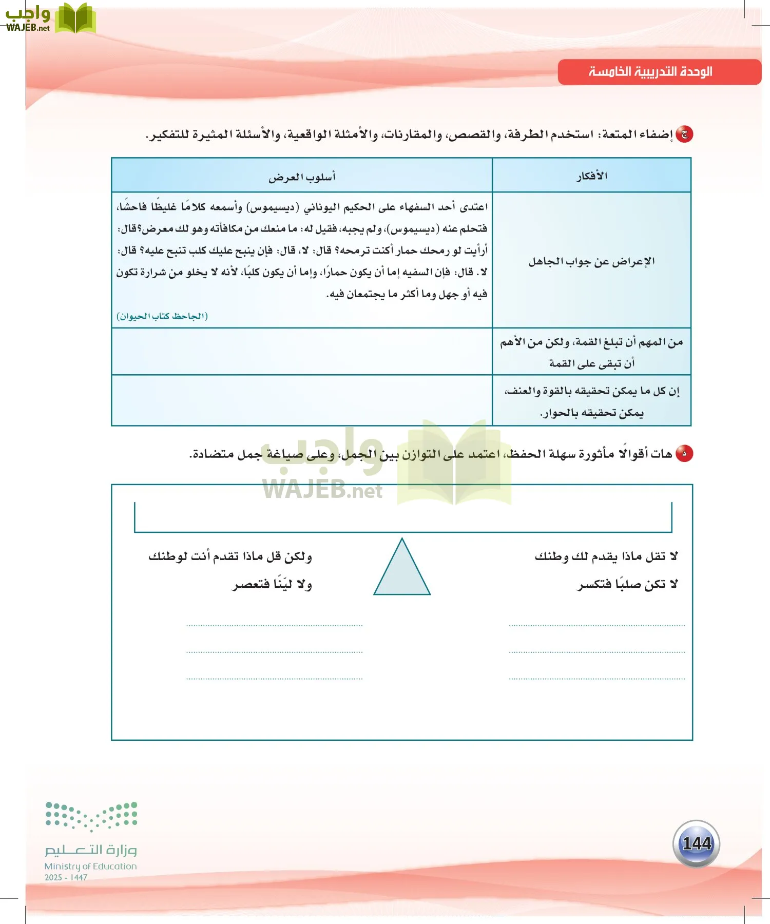 اللغة العربية الكفايات اللغوية2-2 الثاني page-143