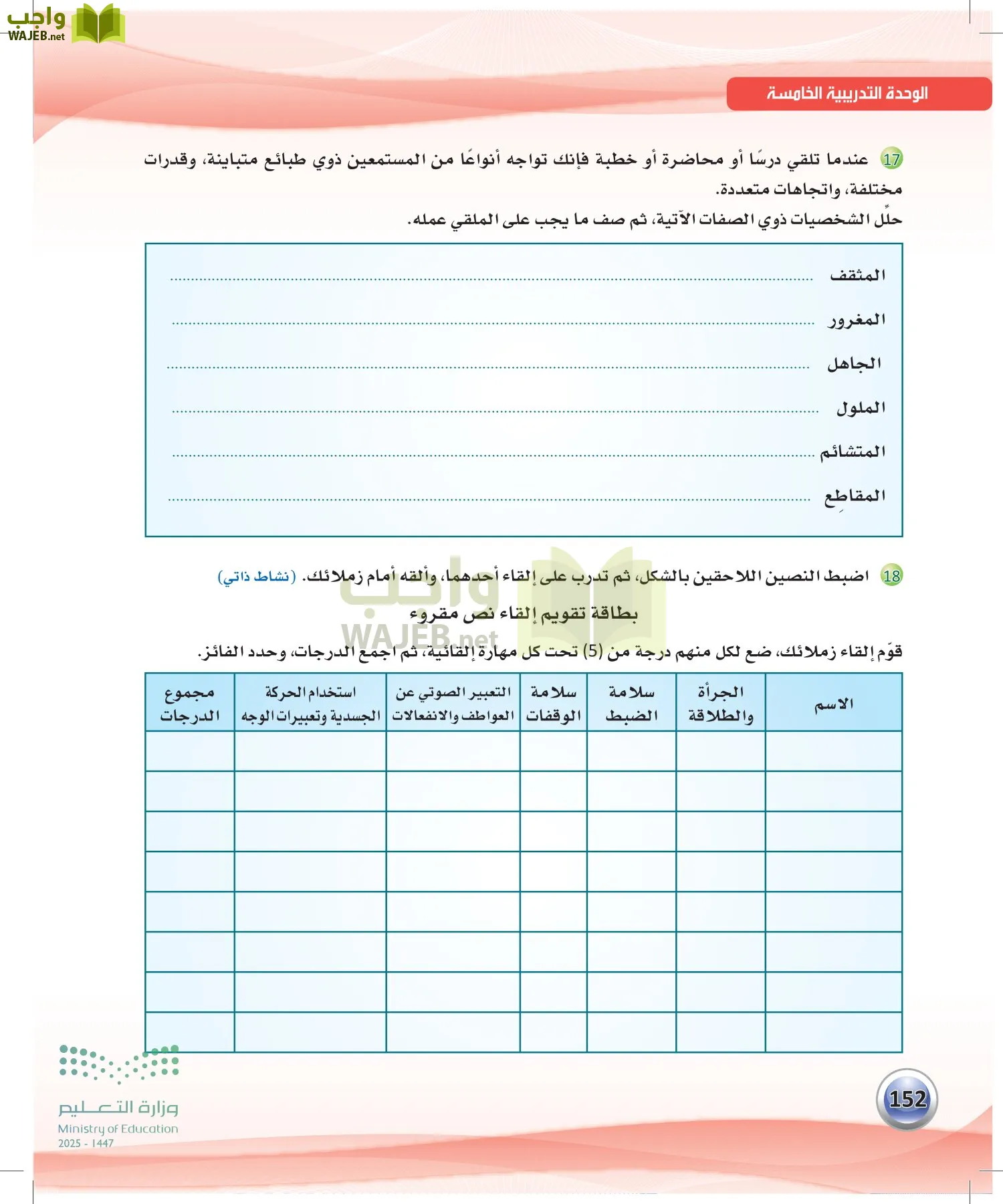 اللغة العربية الكفايات اللغوية2-2 الثاني page-151