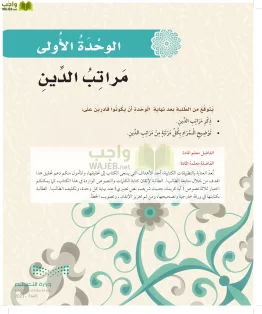 الدراسات الإسلامية (التوحيد-الفقه والسلوك) ثالث ابتدائي الفصل الاول