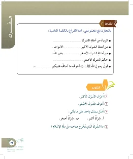 الدراسات الإسلامية (التوحيد- الحديث والسيرة - الفقه والسلوك) سادس ابتدائي الفصل الاول