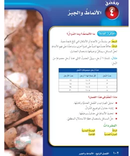 الفصل الرابع/ الأنماط والجبر الفصل الرابع/ الأنماط والجبر
