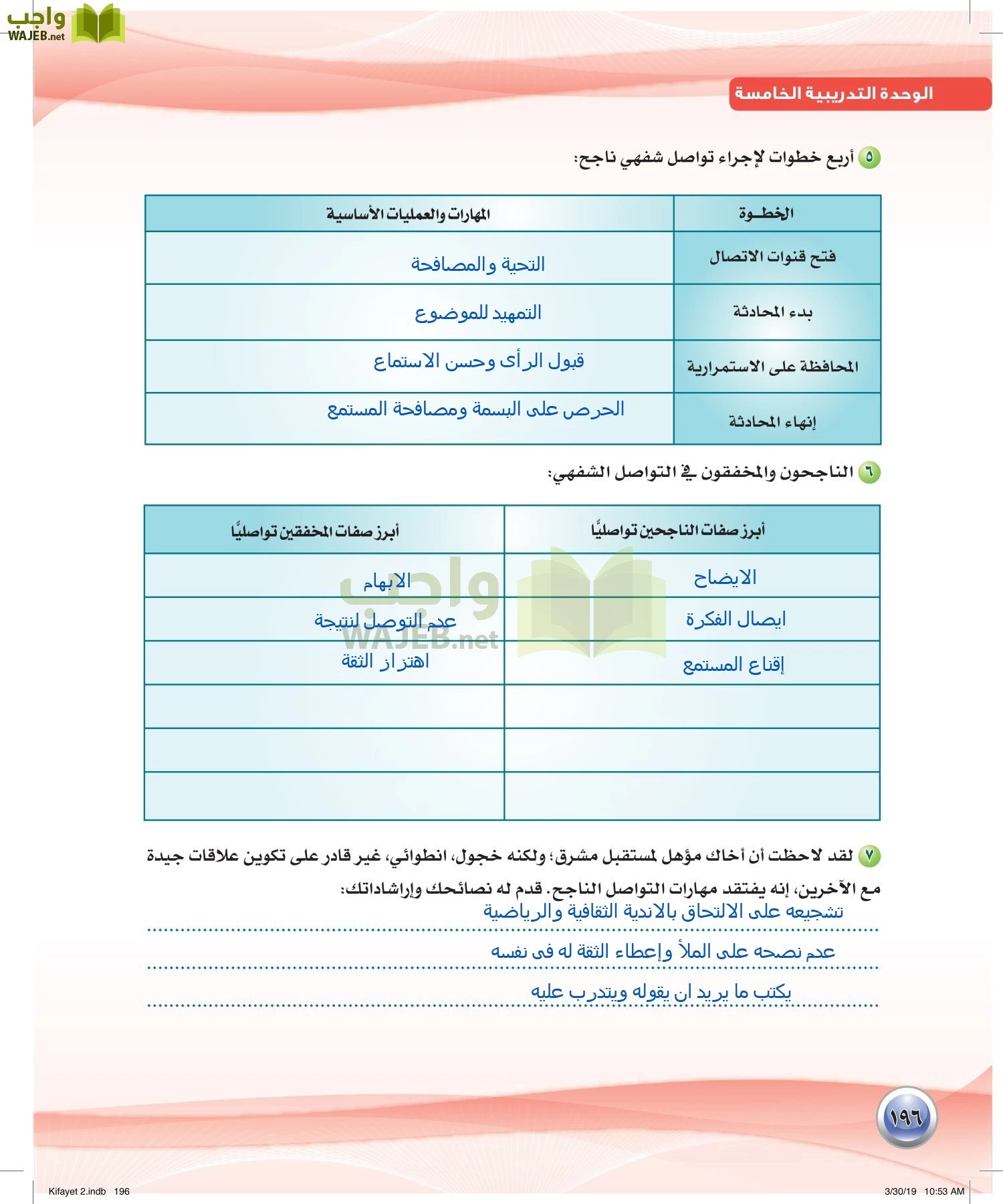 اللغة العربية 2 مقررات الكفايات اللغوية page-196