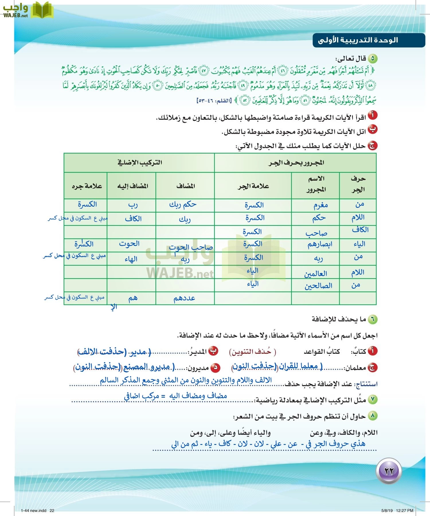 اللغة العربية 2 مقررات الكفايات اللغوية page-22