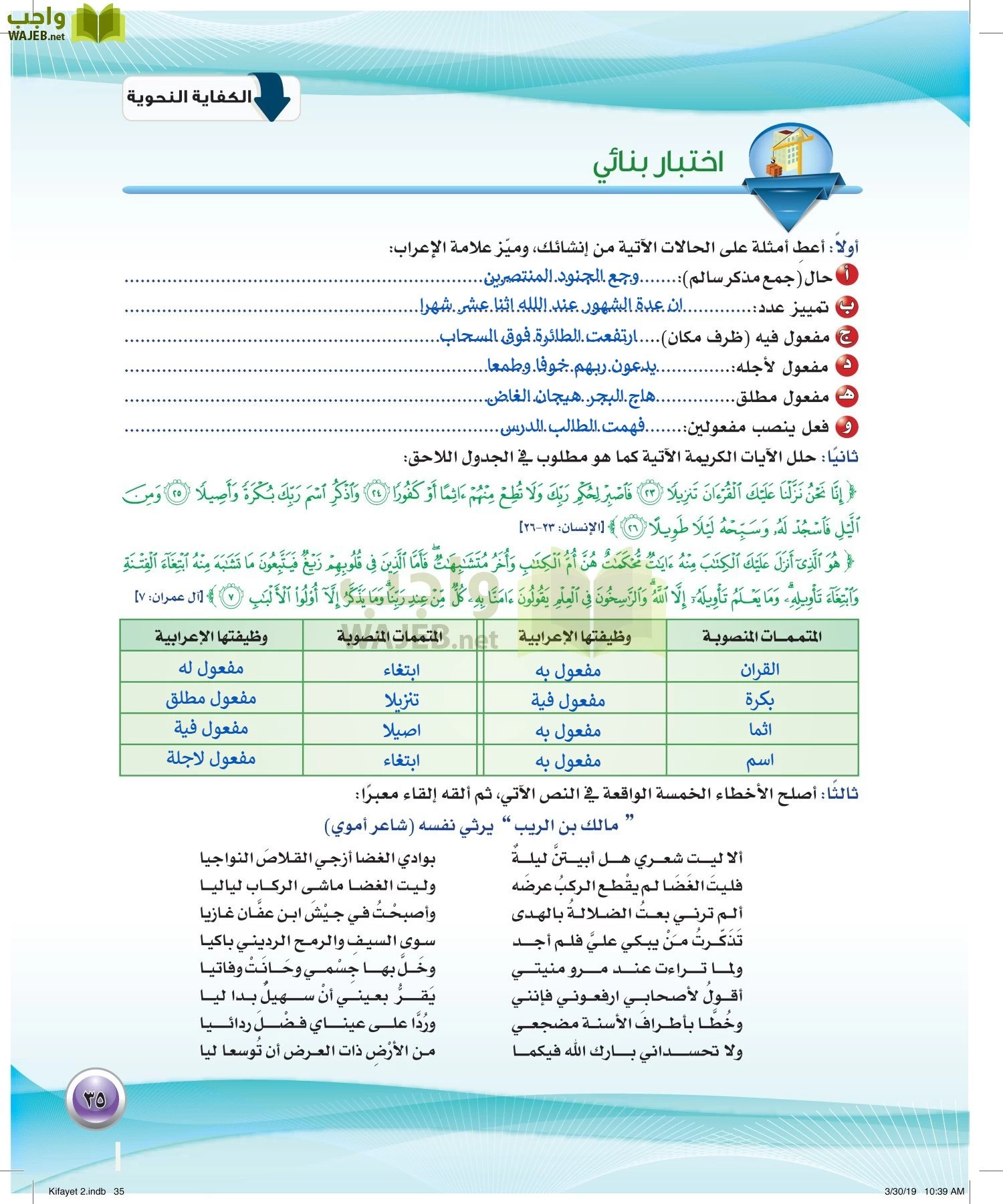 اللغة العربية 2 مقررات الكفايات اللغوية page-35