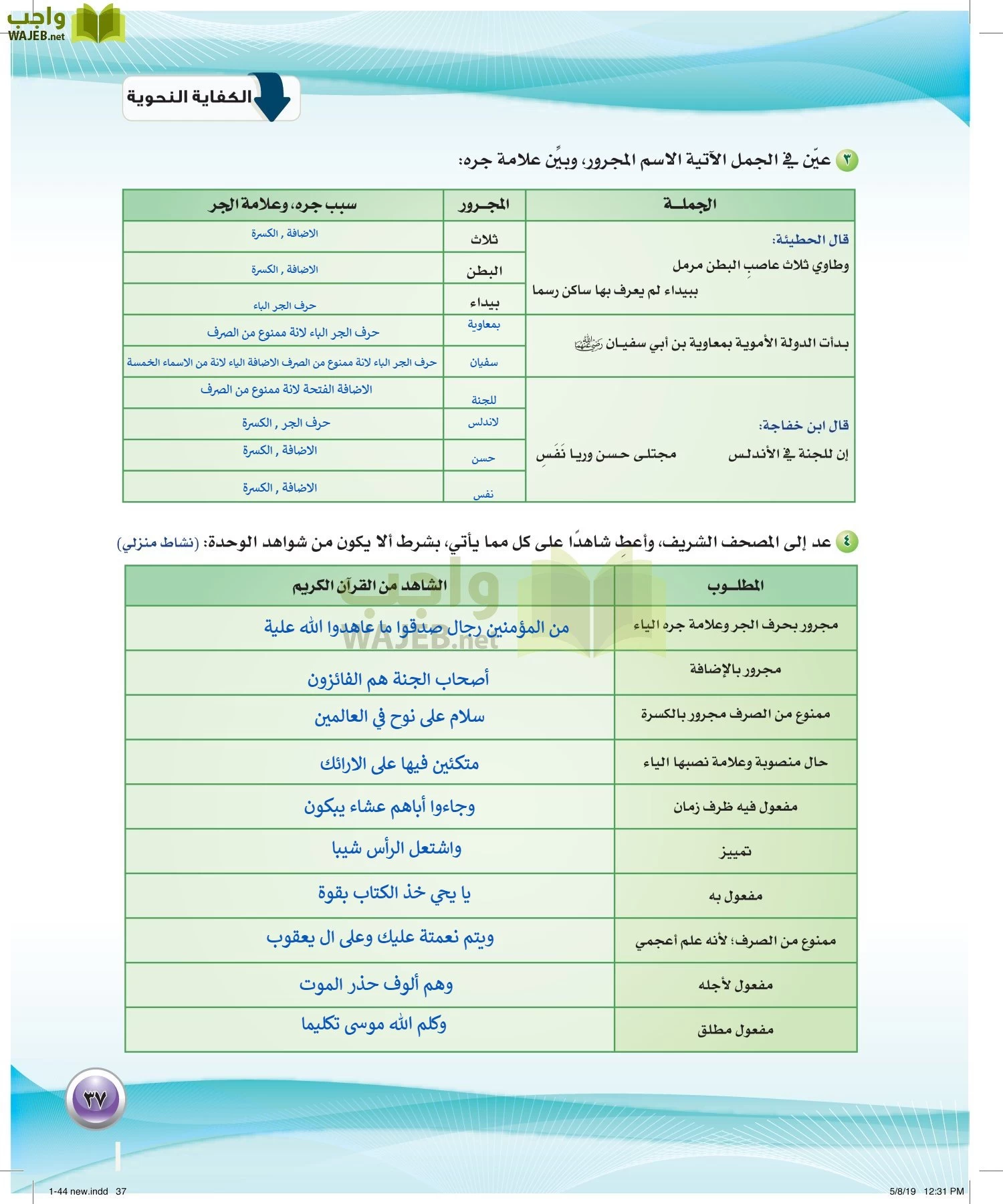 اللغة العربية 2 مقررات الكفايات اللغوية page-37