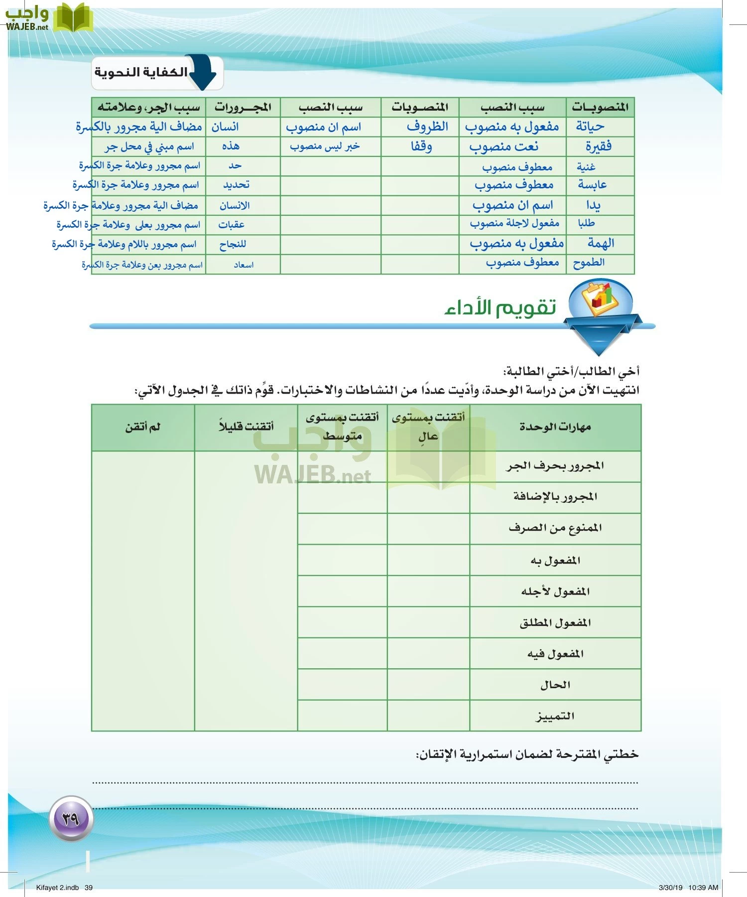 اللغة العربية 2 مقررات الكفايات اللغوية page-39