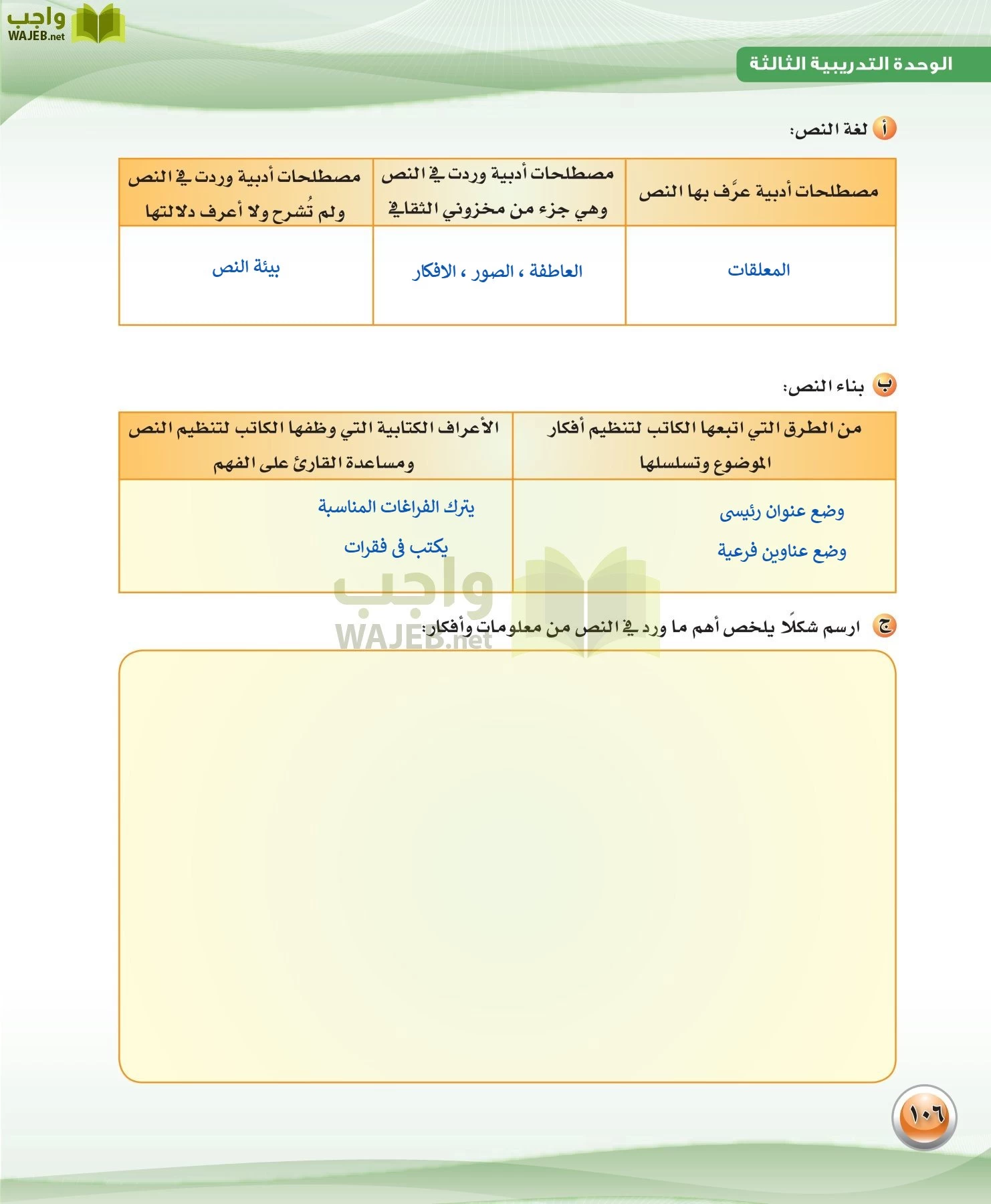 اللغة العربية 3 مقررات الكفايات اللغوية page-106